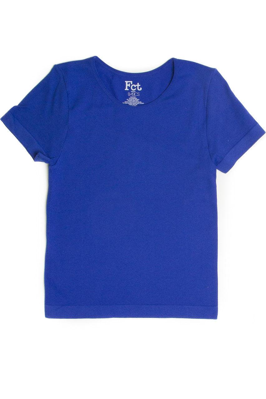 Blue Seamless Crew Neck Shirt Product Image