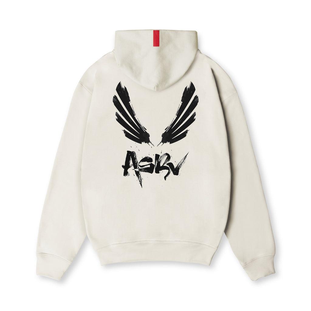 0874. Tech-Terry™ Zip Pocket Hoodie - Stone "Brush Wings/ASRV" Product Image