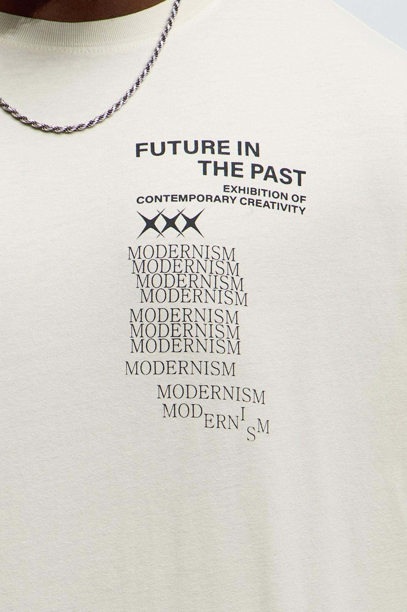 Modernism Art Center Oversized Short Sleeve Tee - Cream Male Product Image