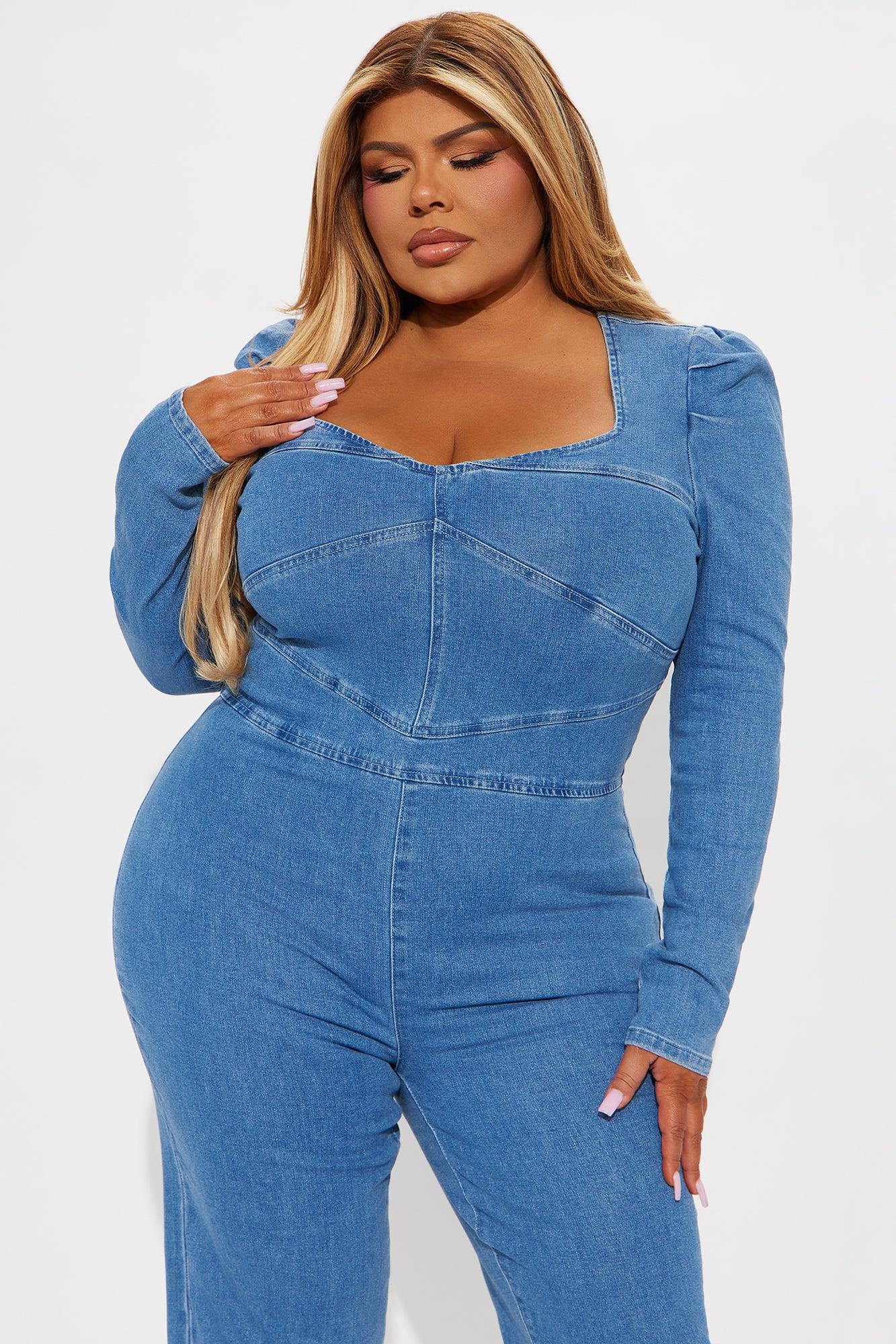 Sabrina Denim Jumpsuit - Medium Wash Product Image