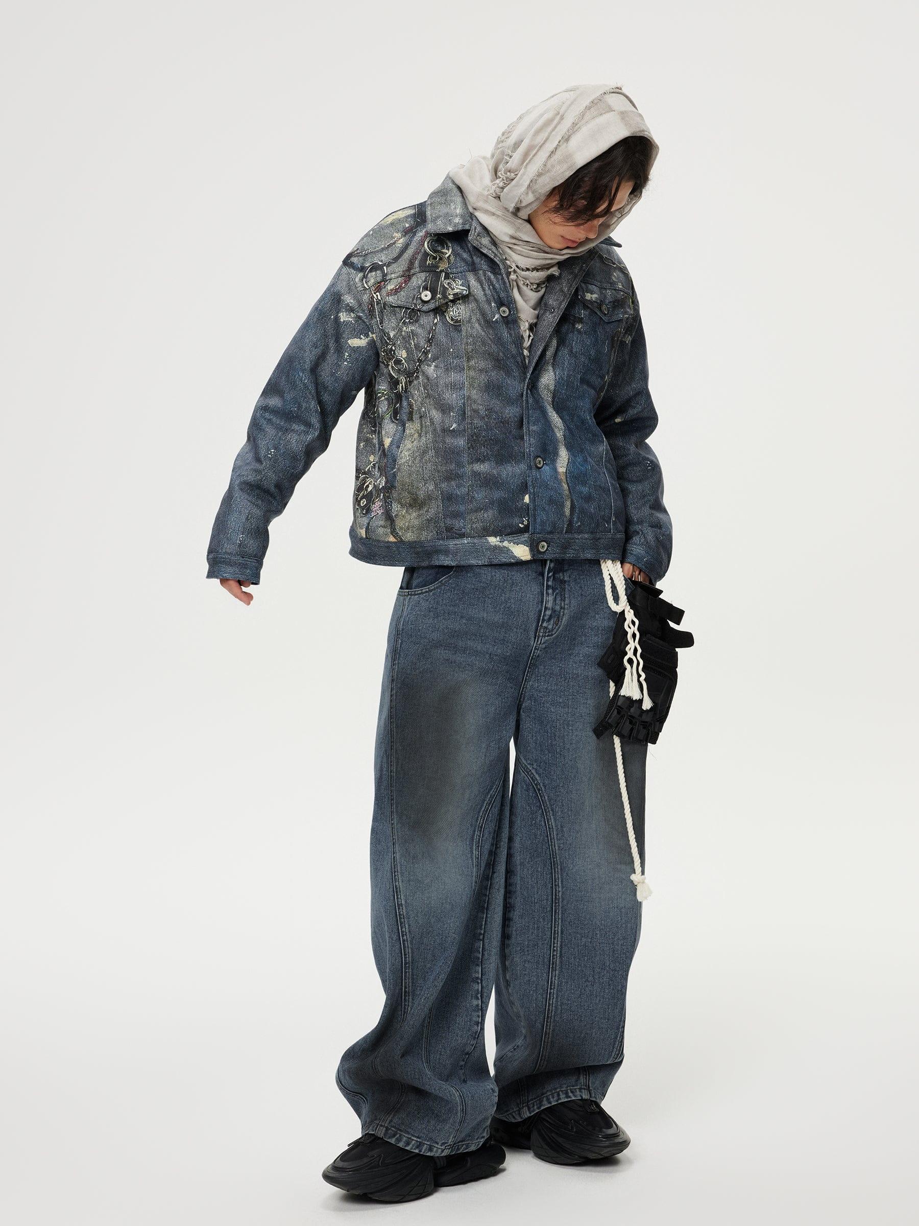 Aelfric Eden Baggy Distressed Washed Jeans Product Image