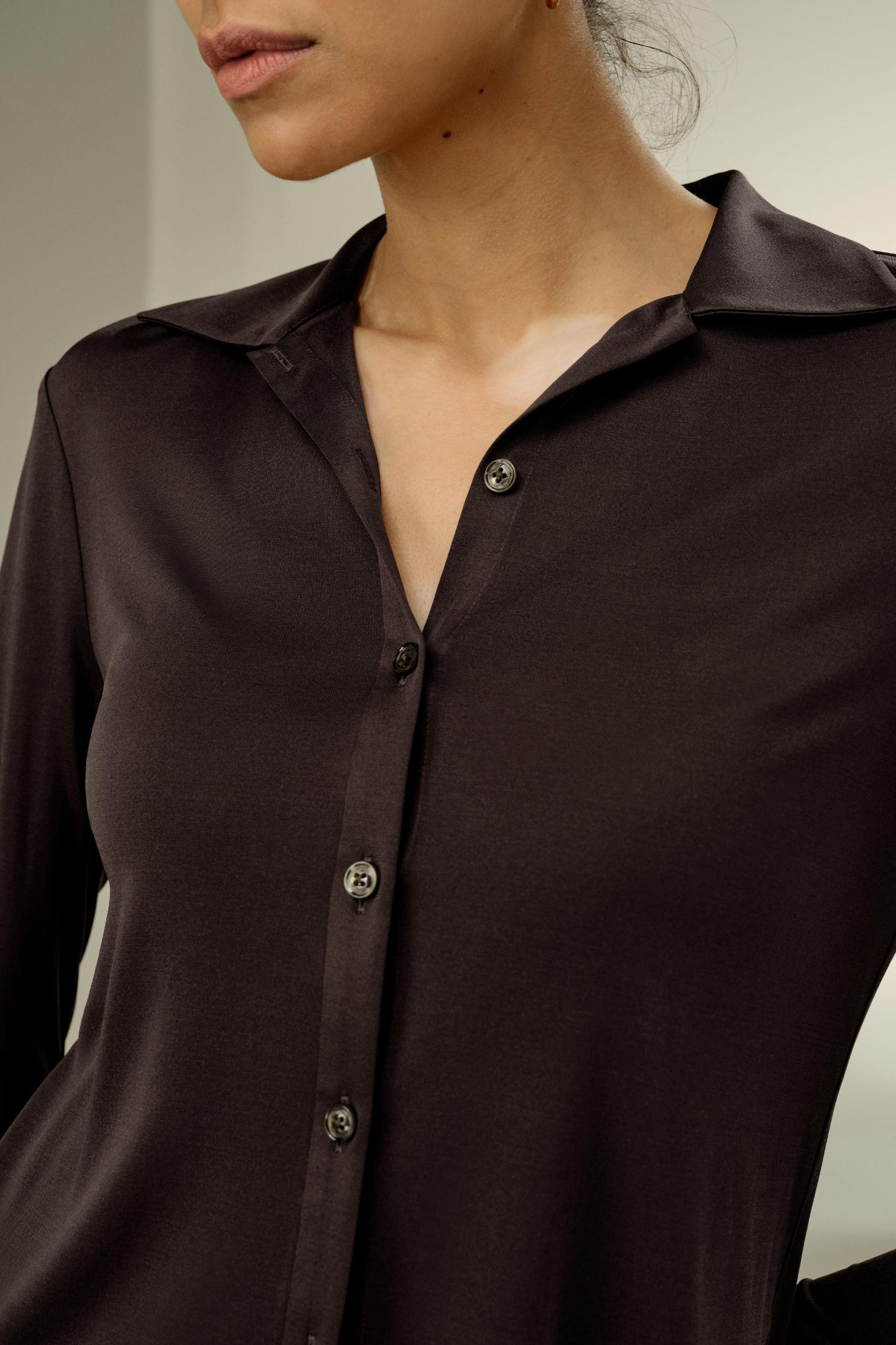 Basic Slim Silk Jersey Shirt Product Image