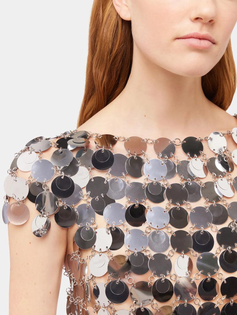 The iconic Silver sparkle discs dress Product Image