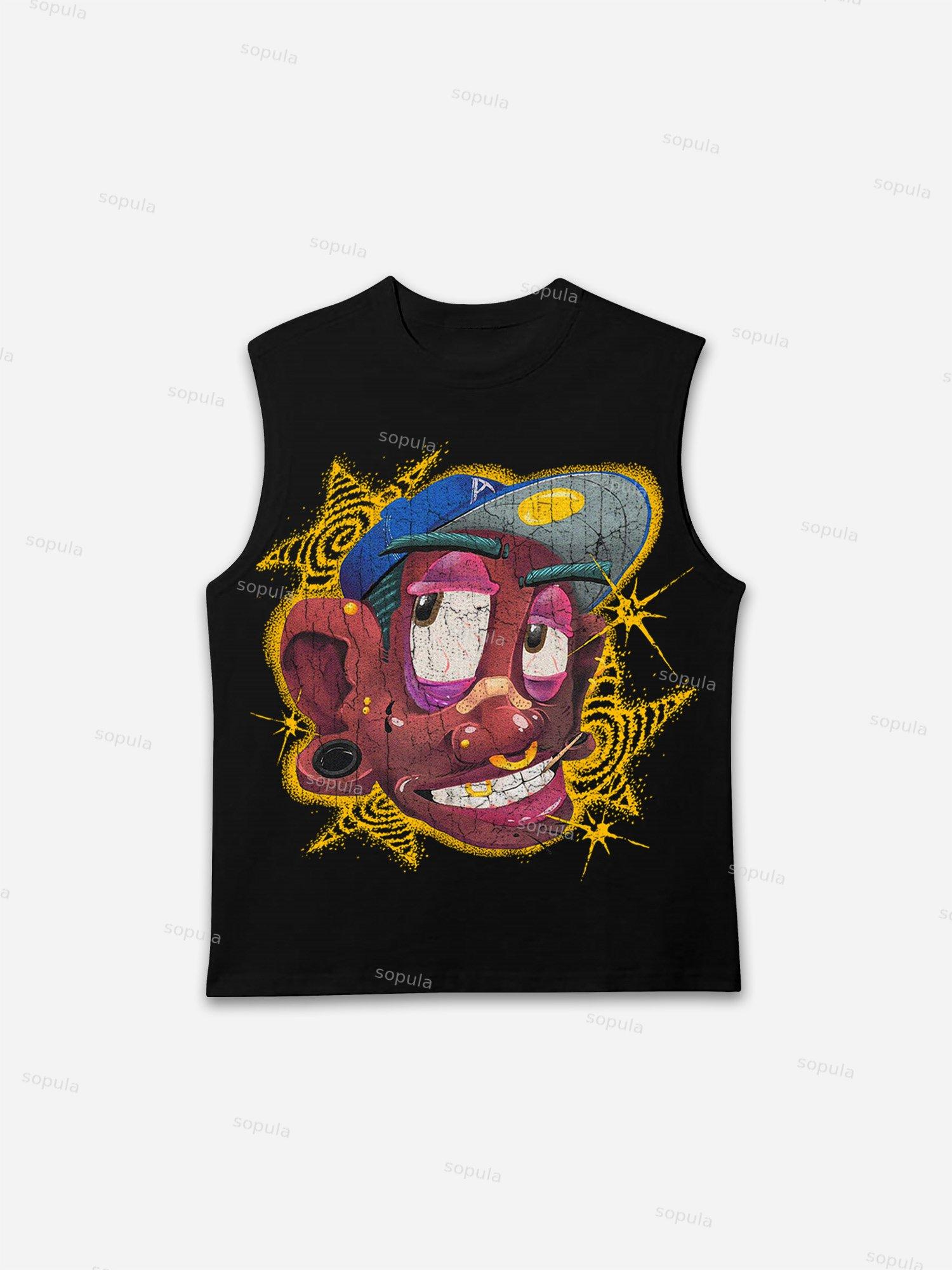 Fun Big Face Graphic Tank Top Product Image