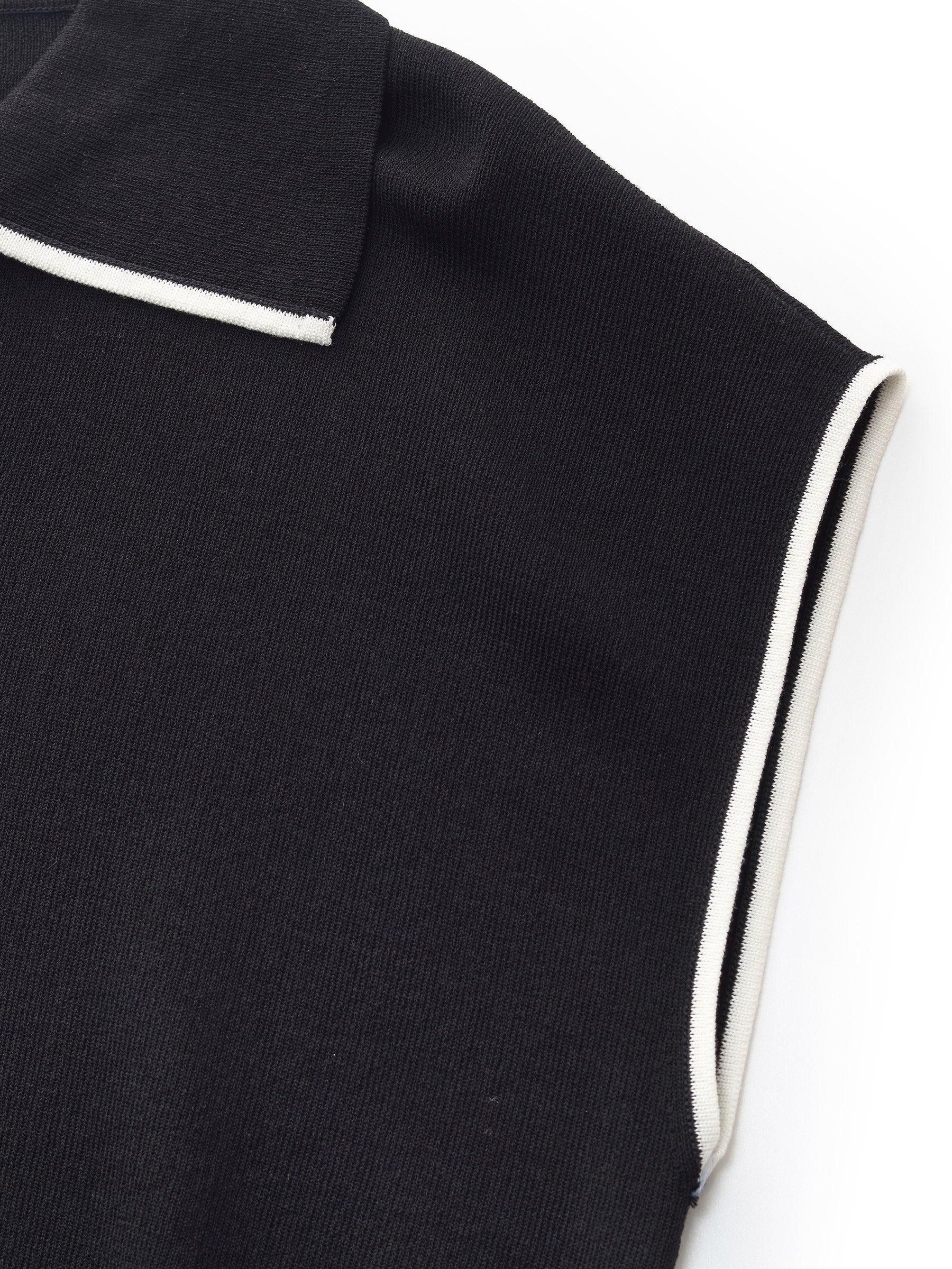 Tencel Blend Contrast Trim Women Knit Top Product Image