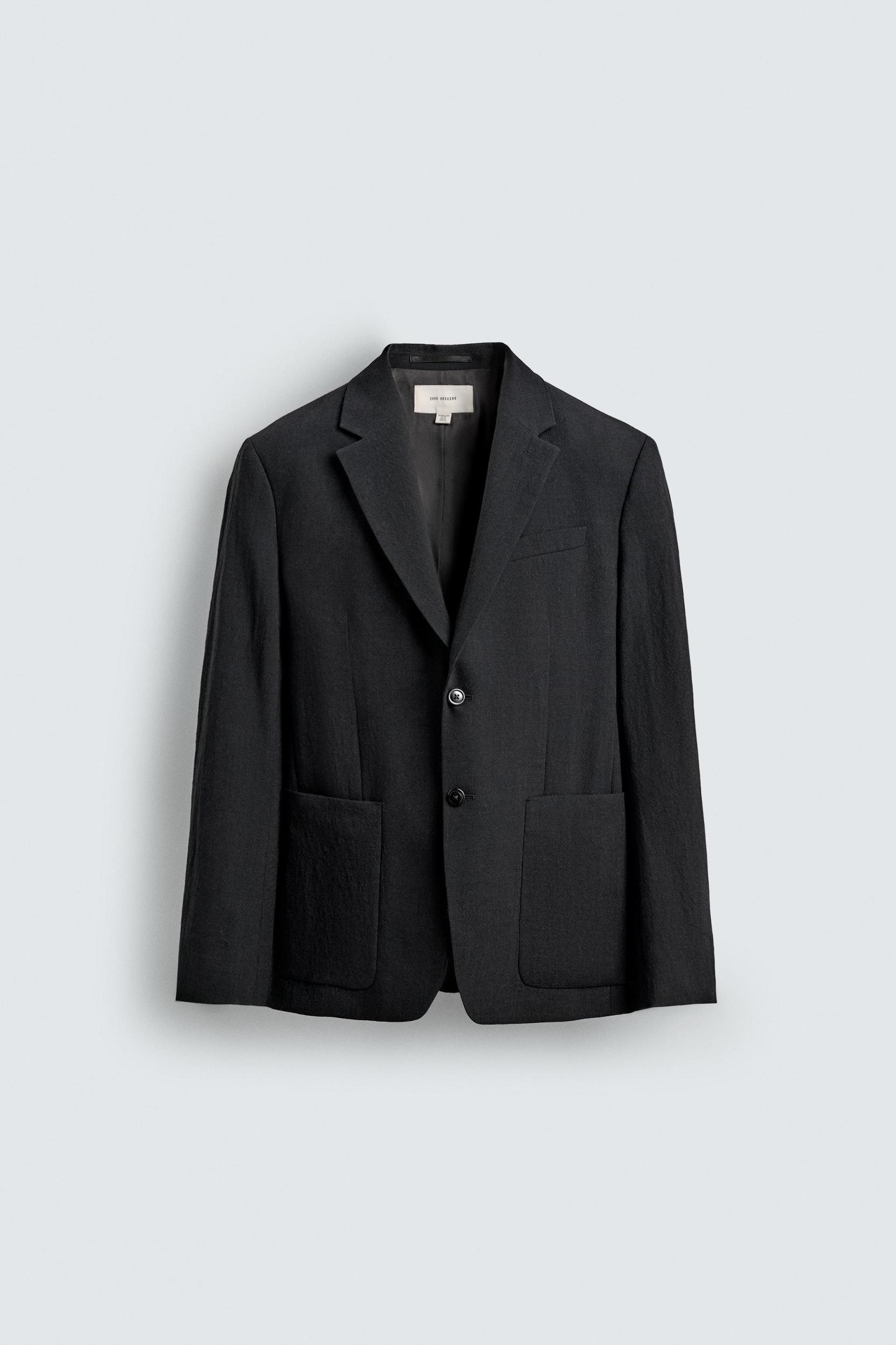 100% WOOL TEXTURED SUIT JACKET Product Image