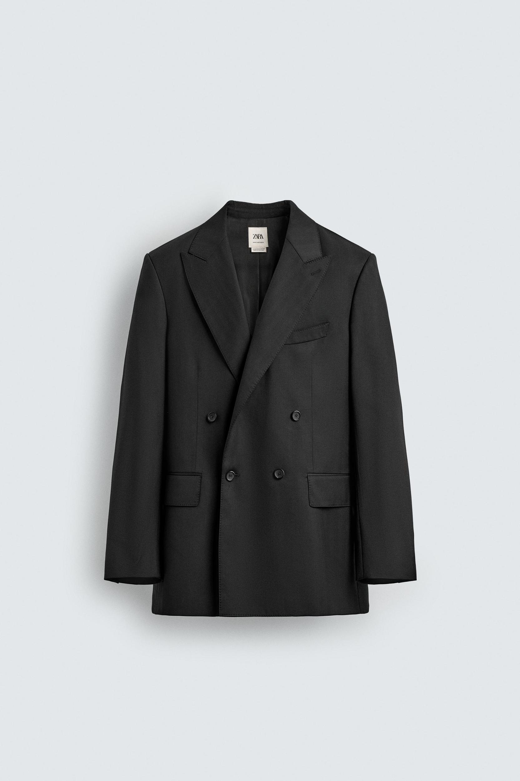 100% WOOL DOUBLE BREASTED SUIT BLAZER Product Image