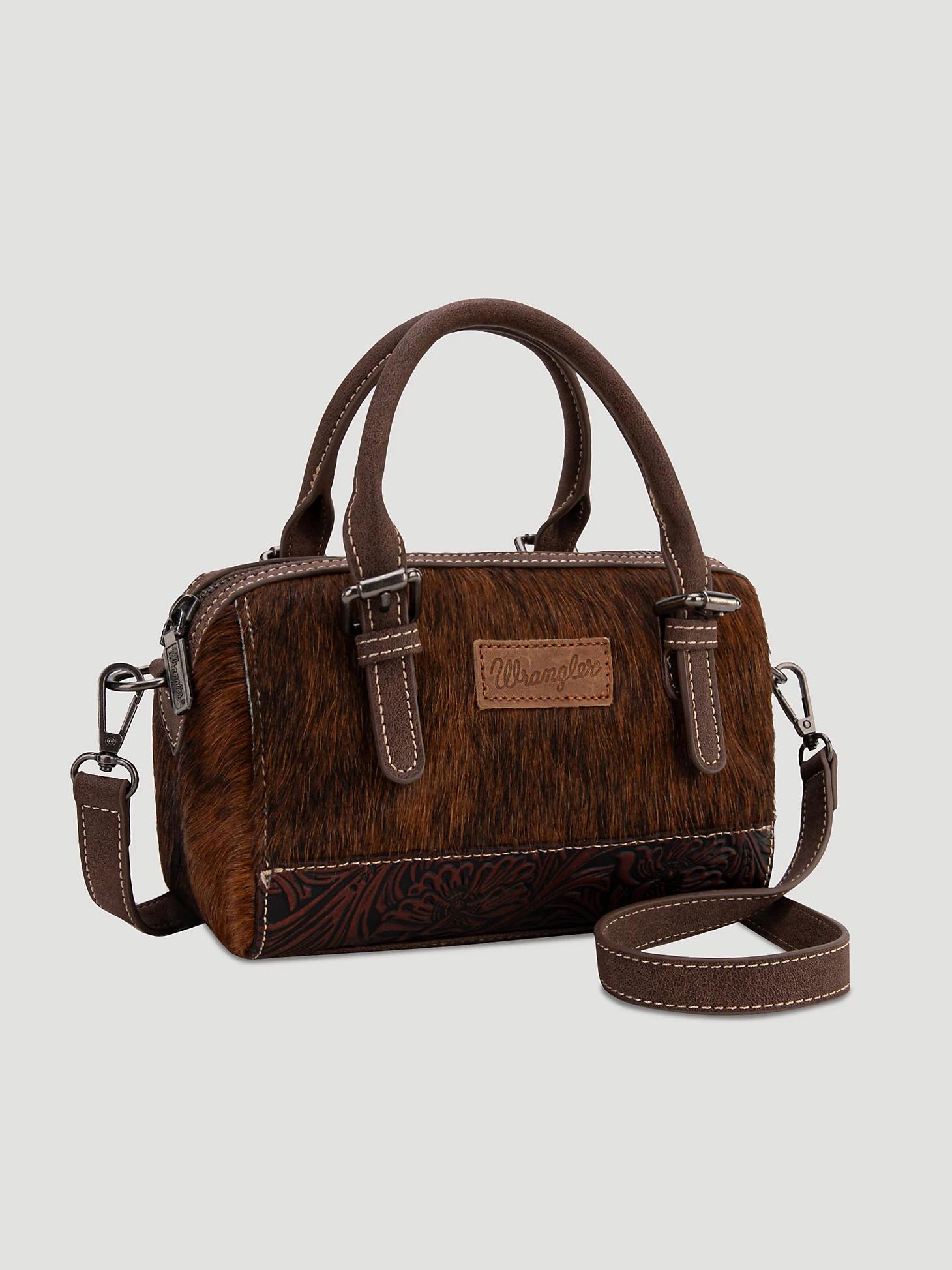 Genuine Hair-On Cowhide Barrel Bag | Women's ACCESSORIES | Wrangler® Product Image