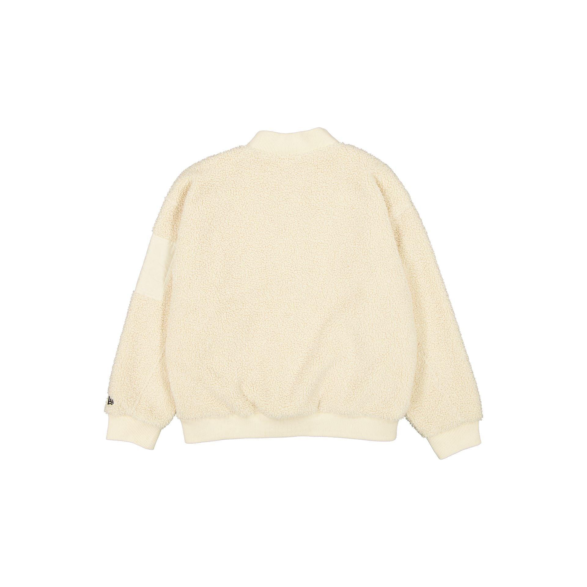 New York Yankees Sherpa Light Beige Women's Bomber Jacket Female Product Image