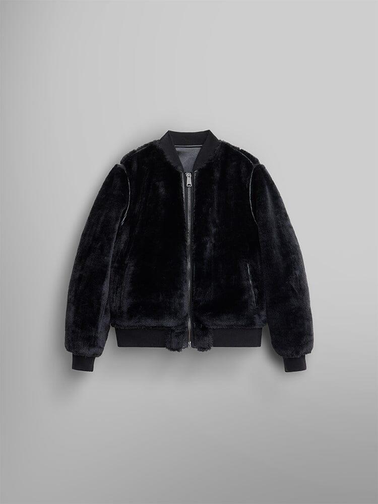 WOMEN'S REVERSIBLE FAUX LEATHER MA-1 BOMBER JACKET Product Image