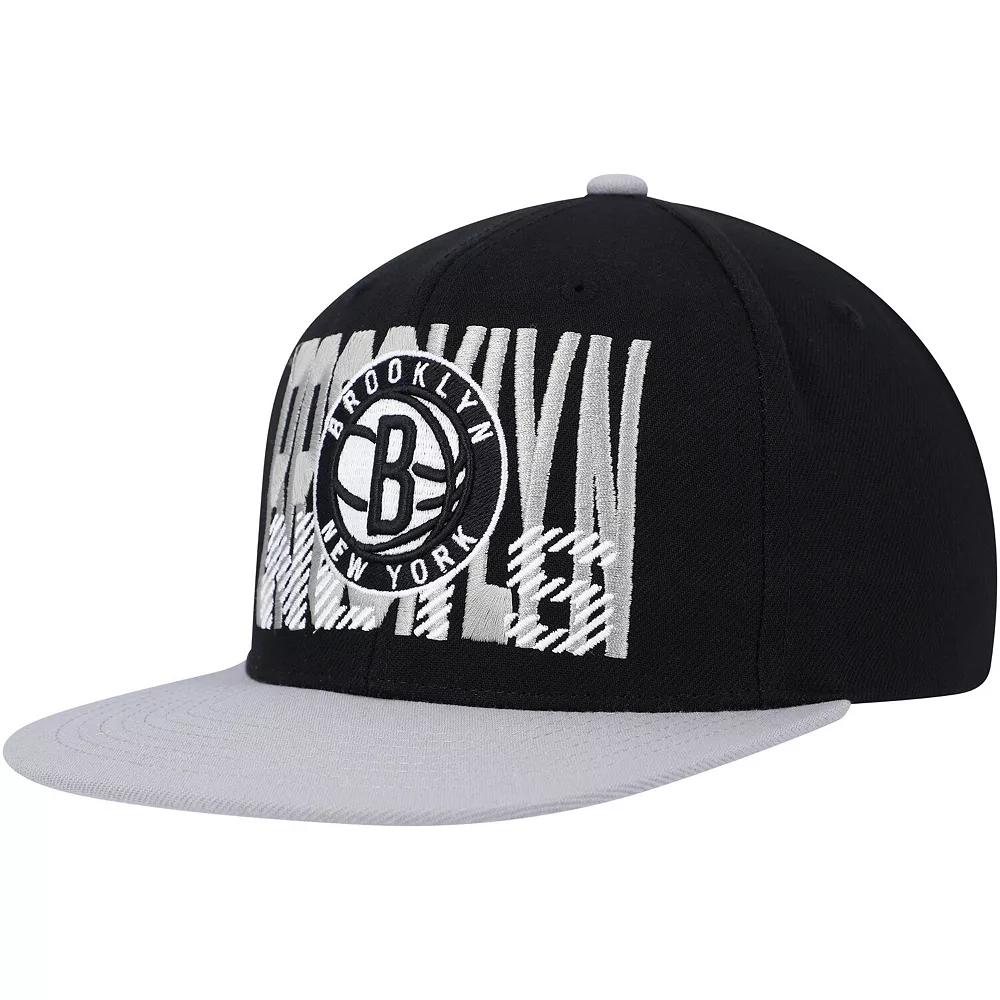 Men's Mitchell & Ness Black Brooklyn Nets SOUL Cross Check Snapback Product Image