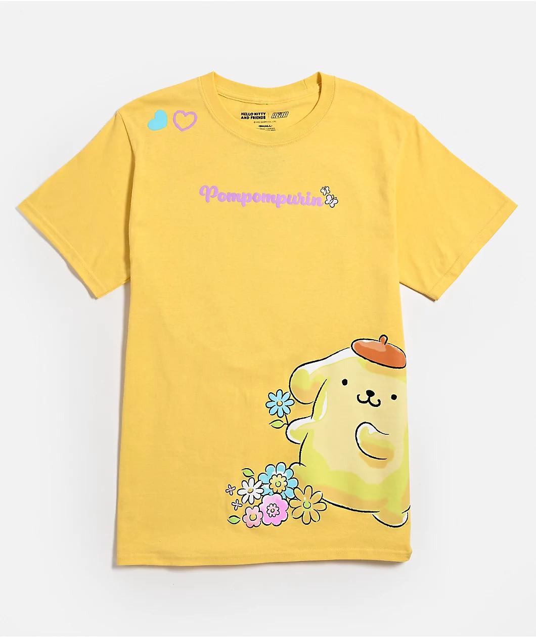 Hello Kitty® & Friends | A.LAB Pompompurin™ Pink Ribbon Yellow T-Shirt Product Image