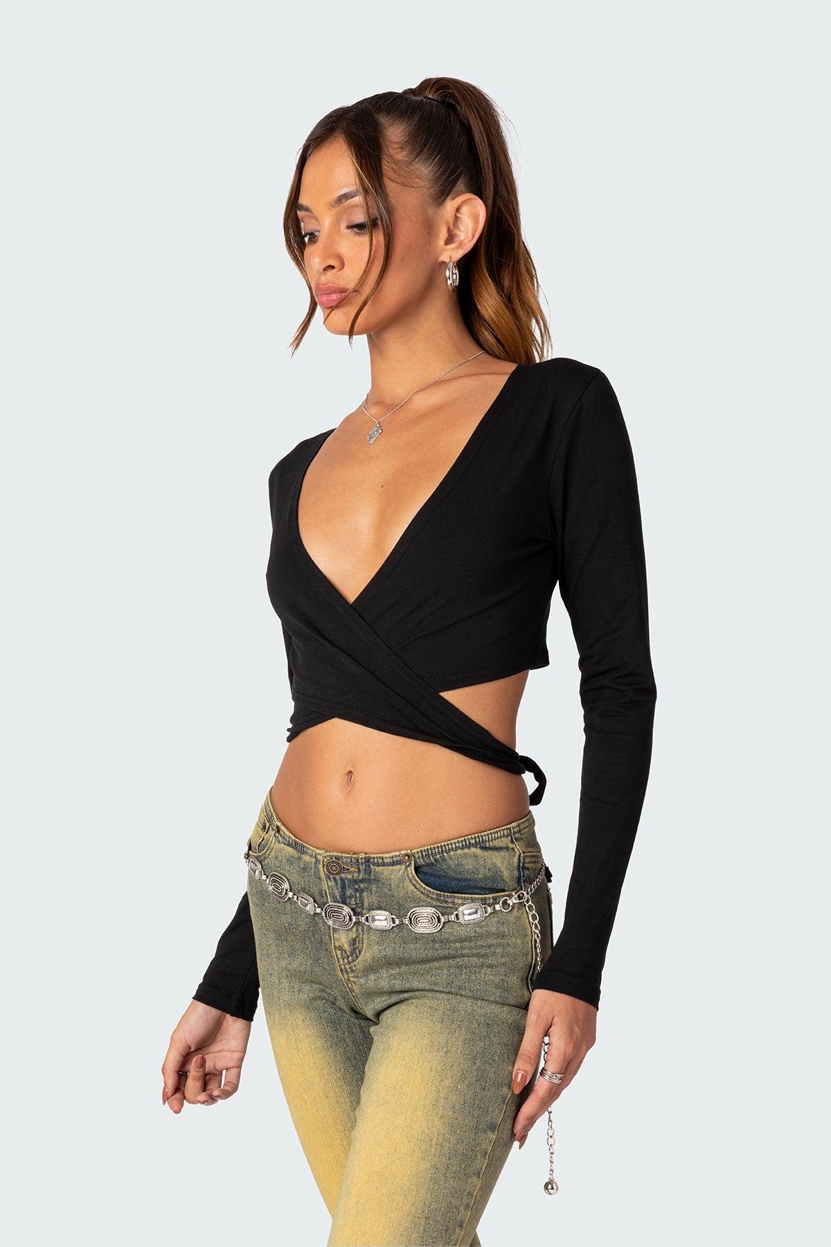 Layla Wrap Crop Top Product Image