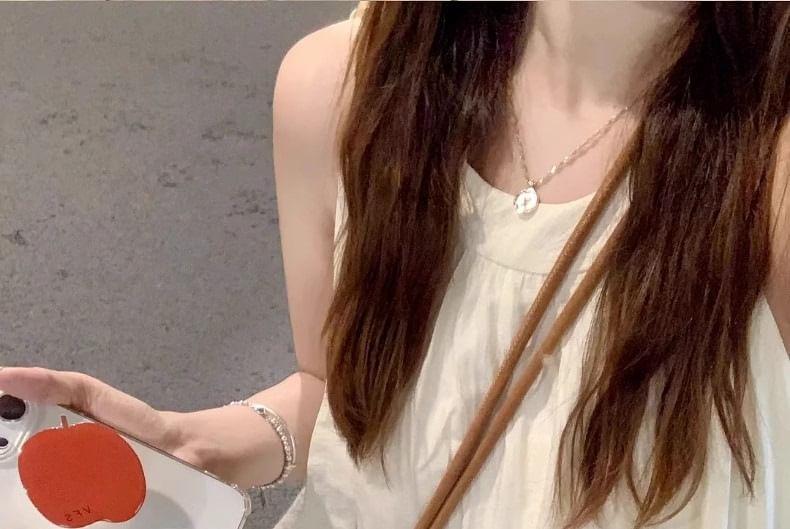 Sleeveless Plain Sundress Product Image