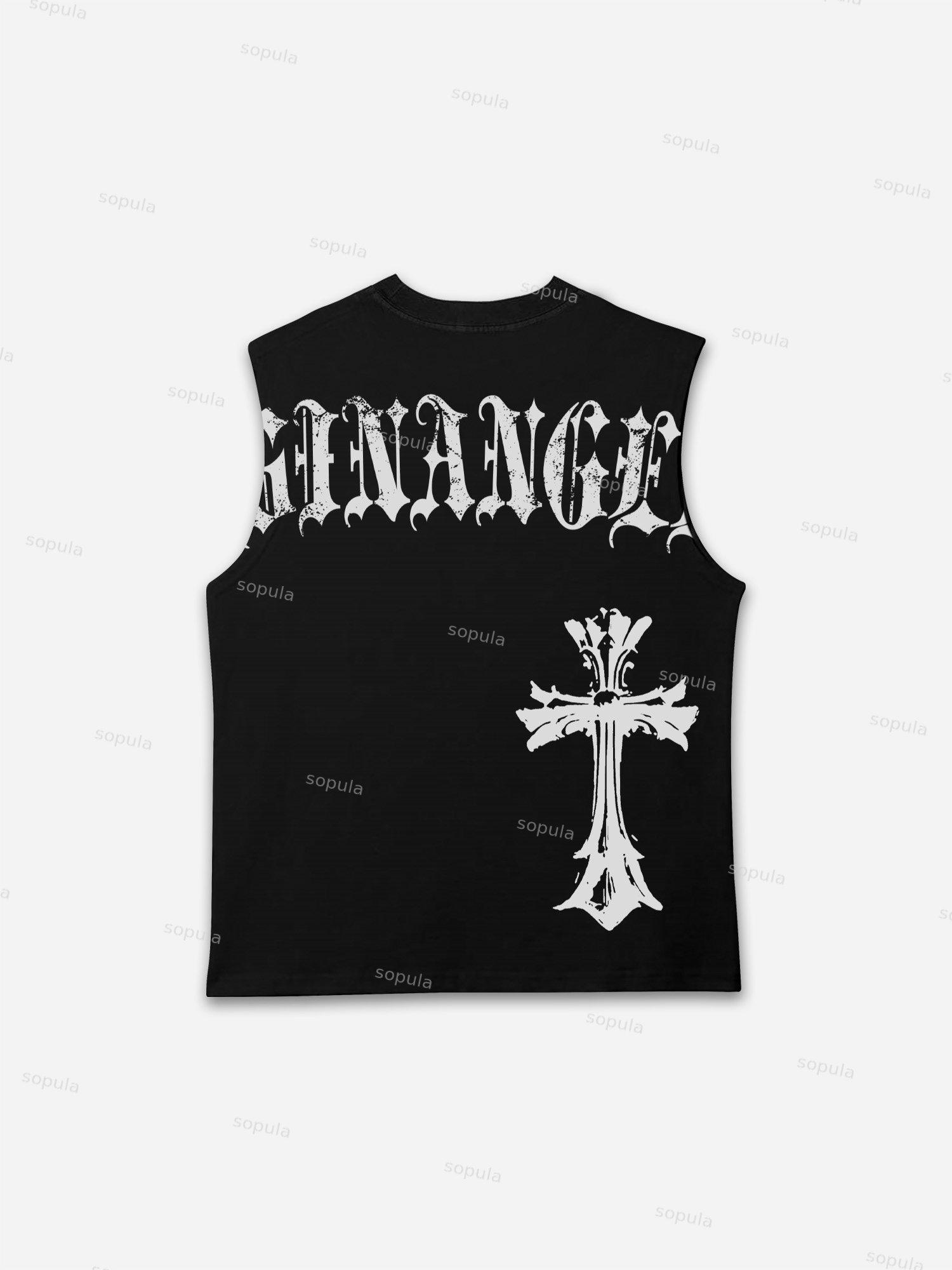 Sinangel Vintage Cross Graphic Tank Top Product Image