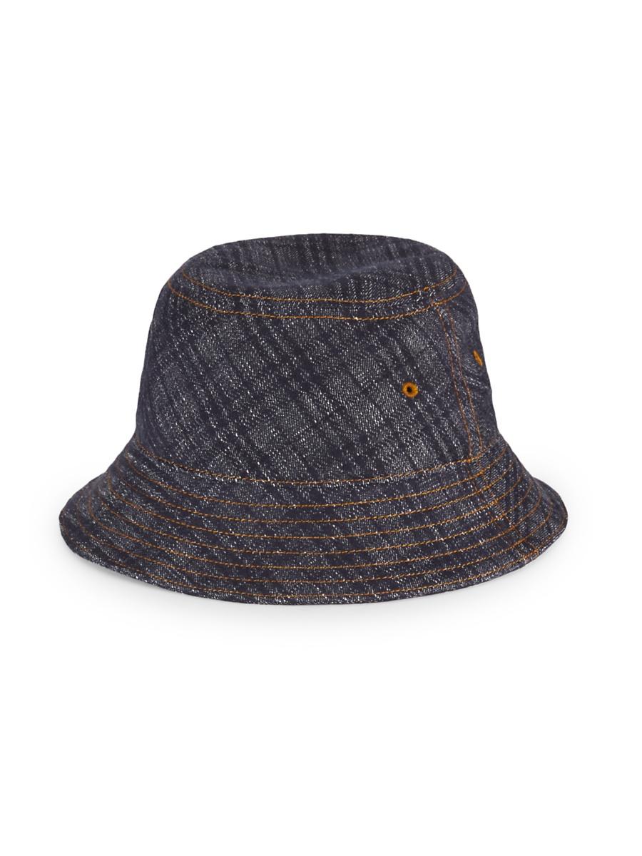 Mens Check Denim Bucket Hat Product Image