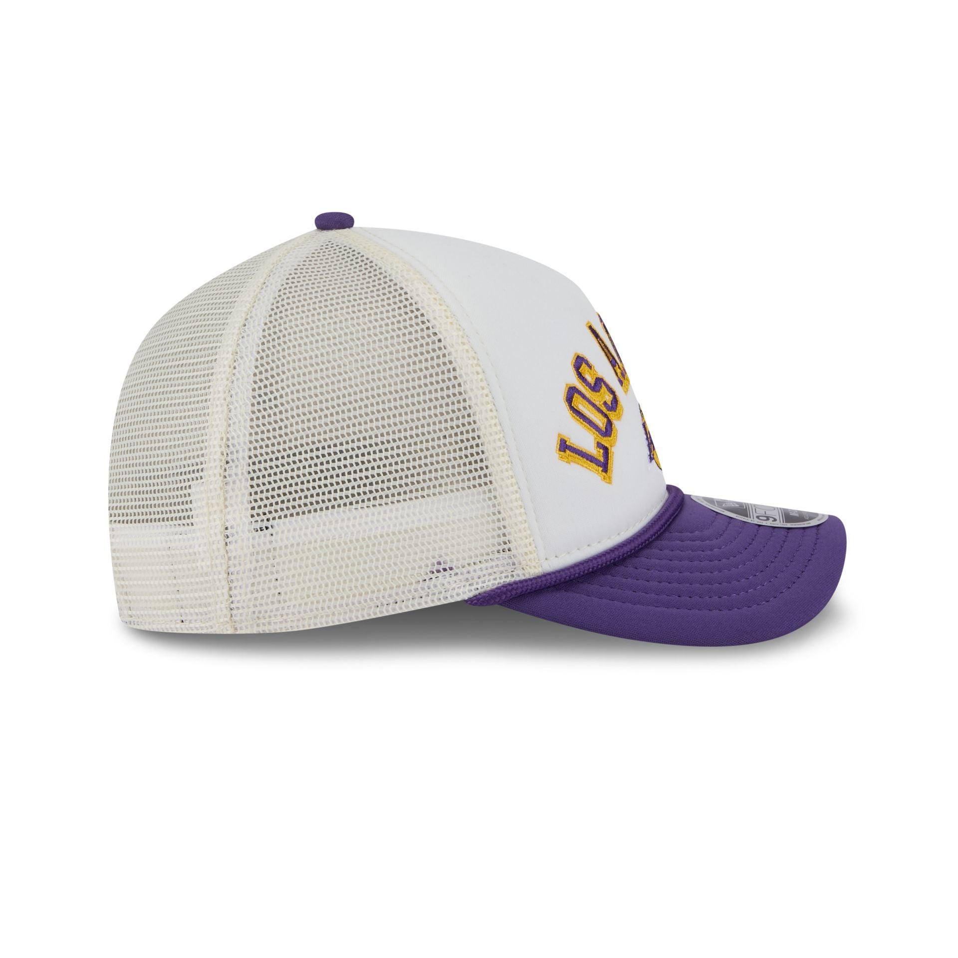 Los Angeles Lakers Chrome Arch 9FORTY M-Crown A-Frame Trucker Hat Male Product Image