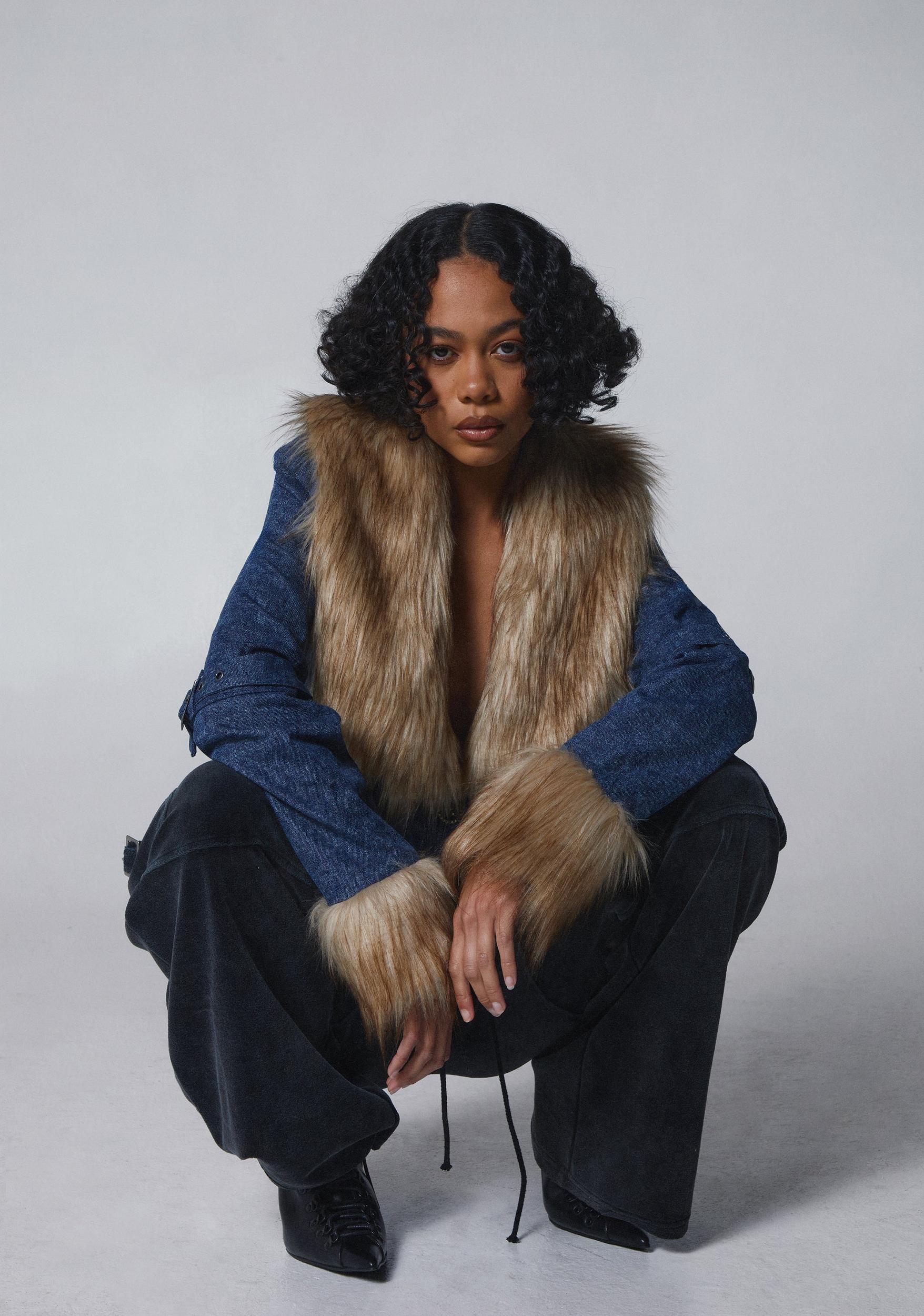 Covet Moto Jacket - Denim Product Image