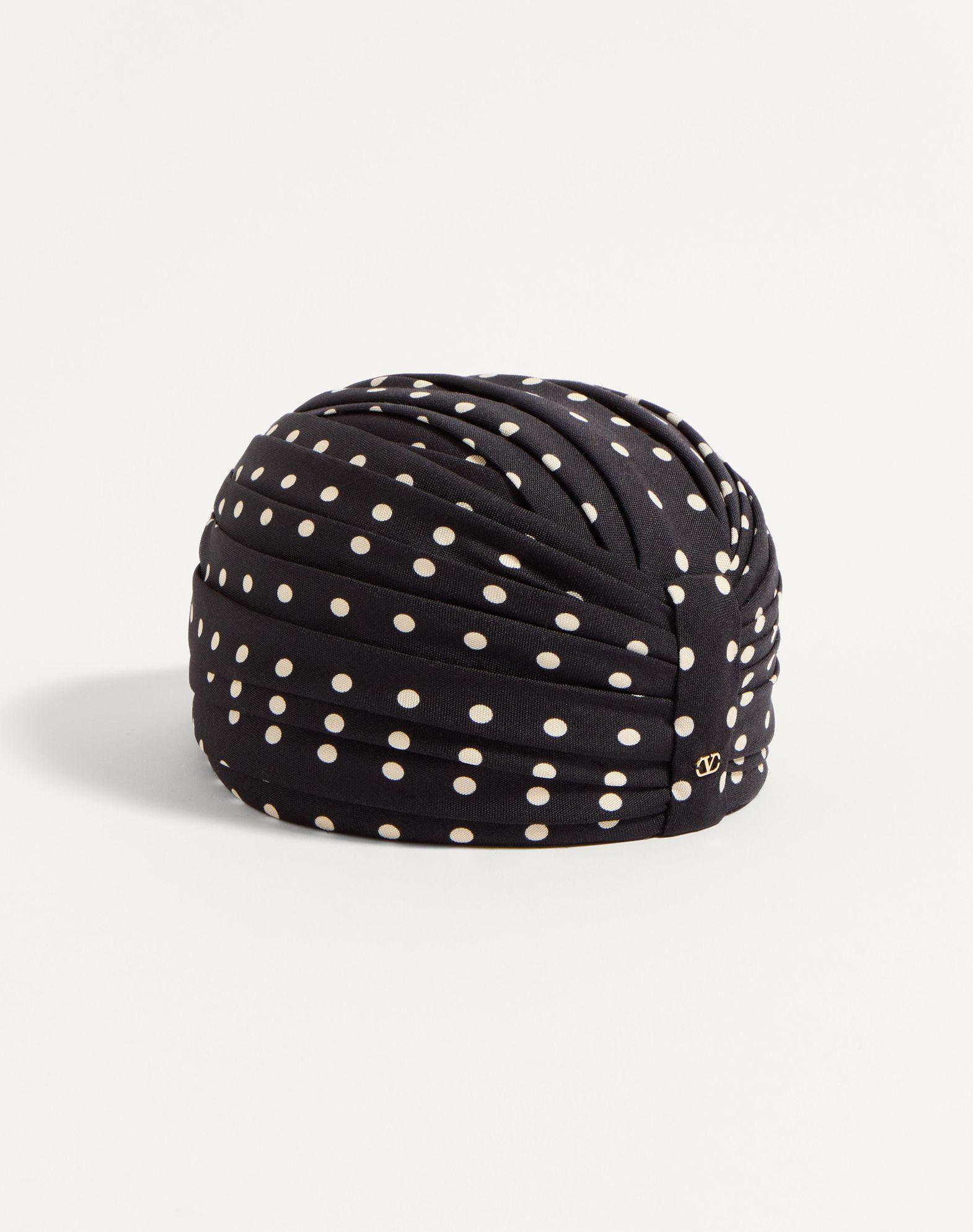 Rigid Silk Turban With Polka Dot Print Product Image
