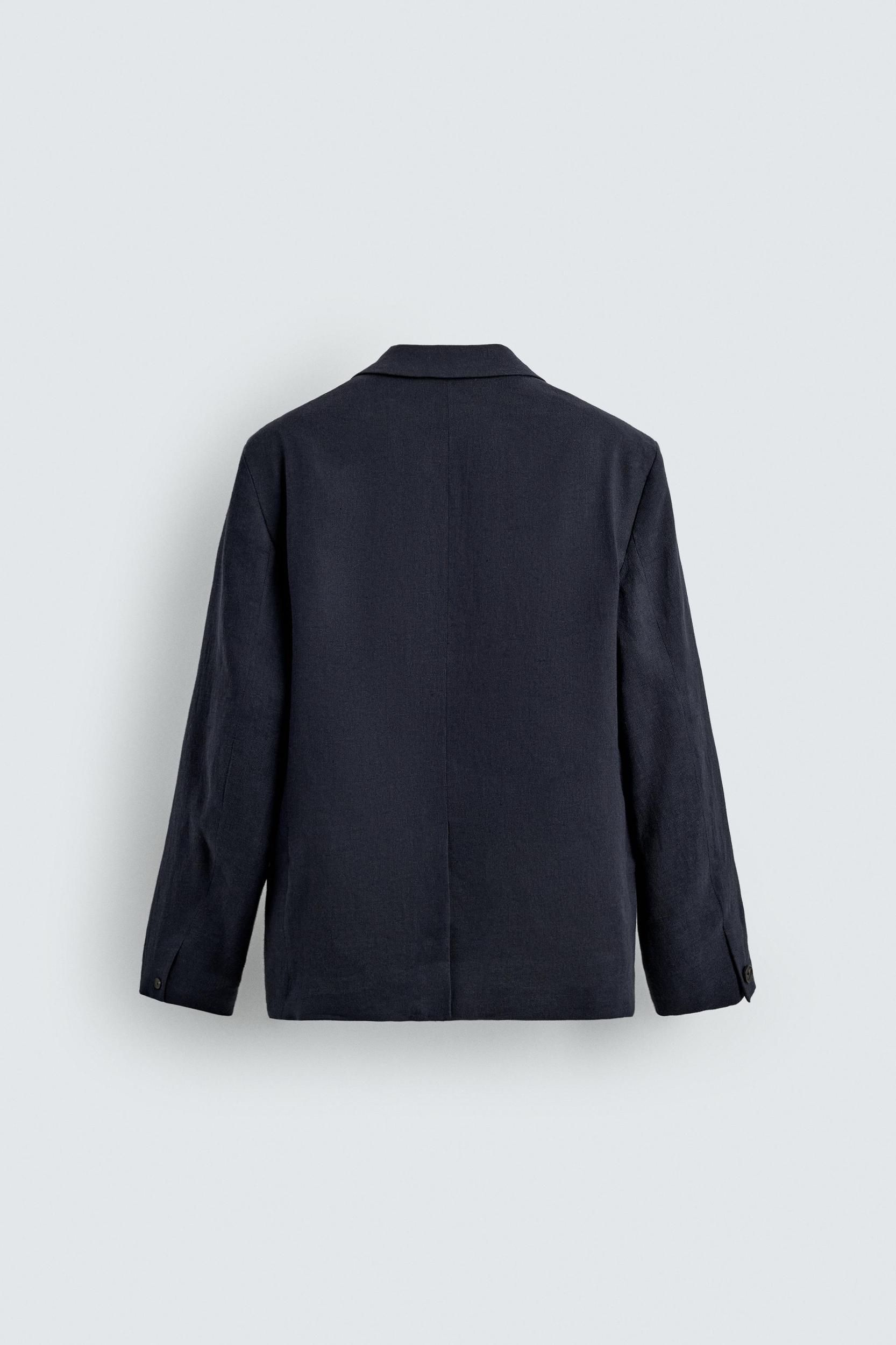 DOUBLE BREASTED LINEN - COTTON SUIT JACKET Product Image