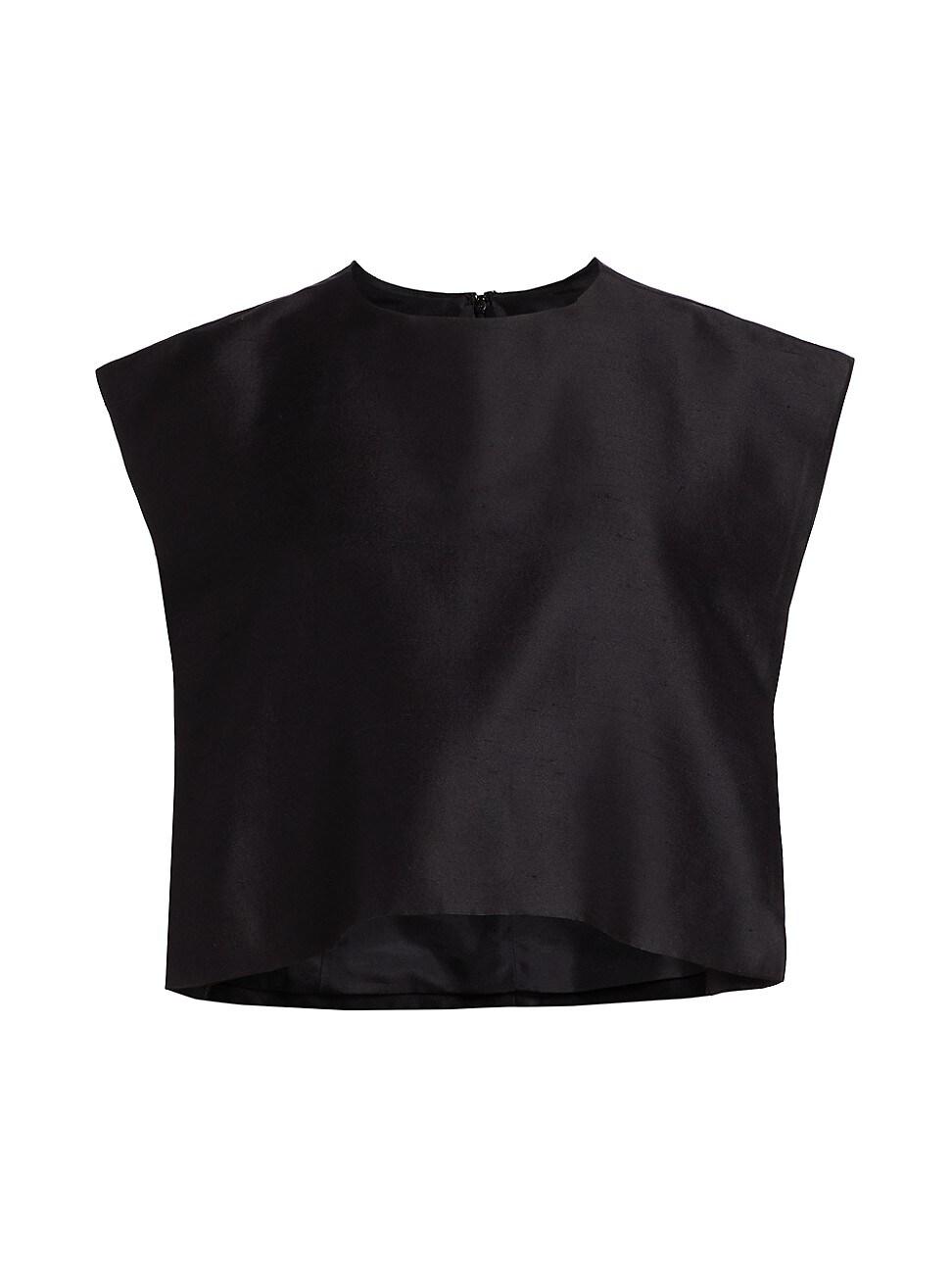 Womens Milagros Silk SleevelessCropTop Product Image