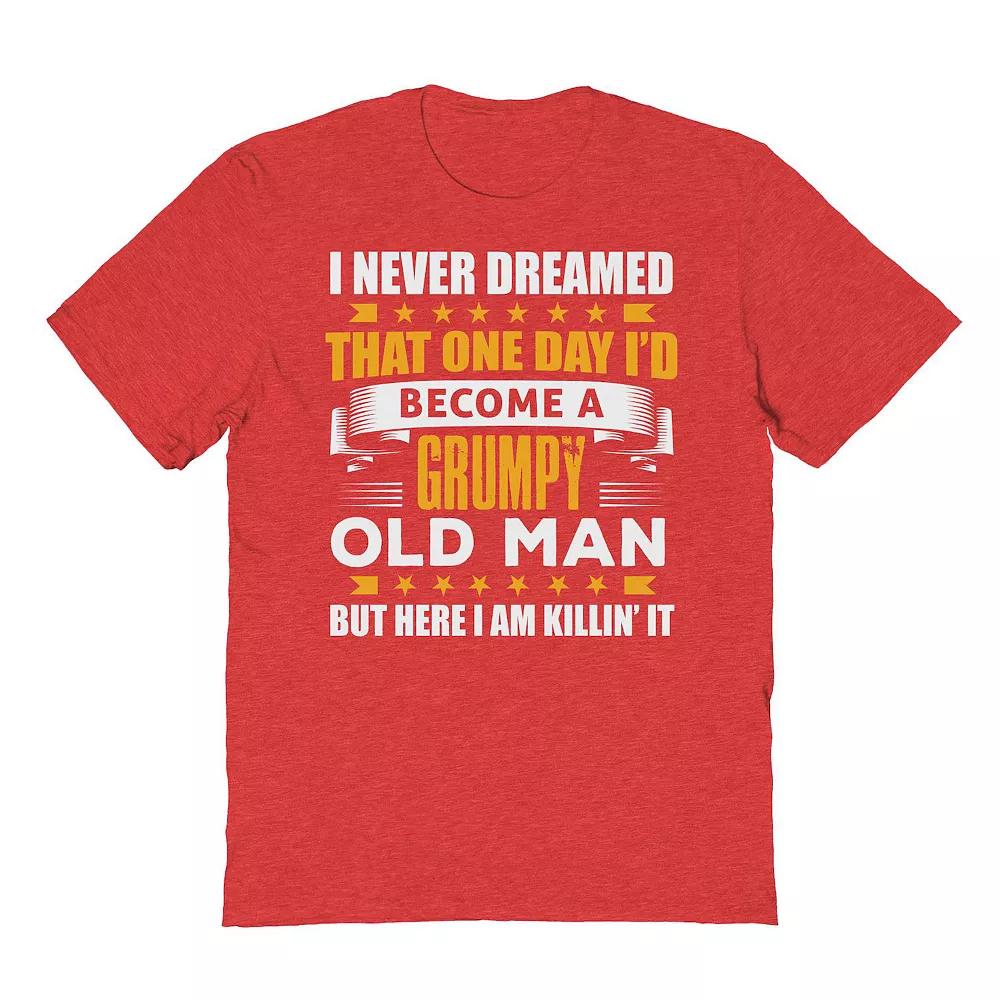 Men's COLAB89 by Threadless Grumpy Grandpa Father's Day Graphic Tee, Size: XXL, Grey Red Product Image