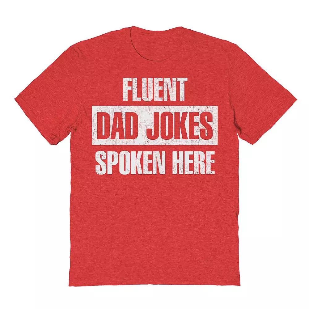 Men's COLAB89 by Threadless Fluent Dad Jokes Father's Day Graphic Tee, Size: XL, Grey Red Product Image