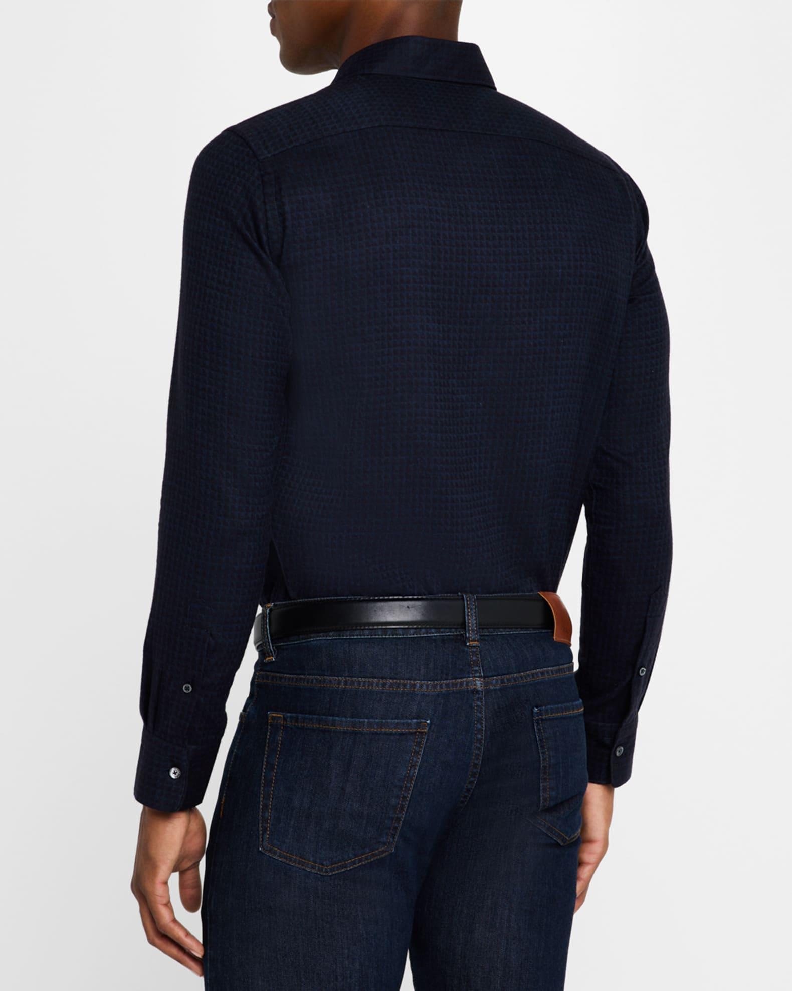 Men's Tonal Geometric Sport Shirt Product Image