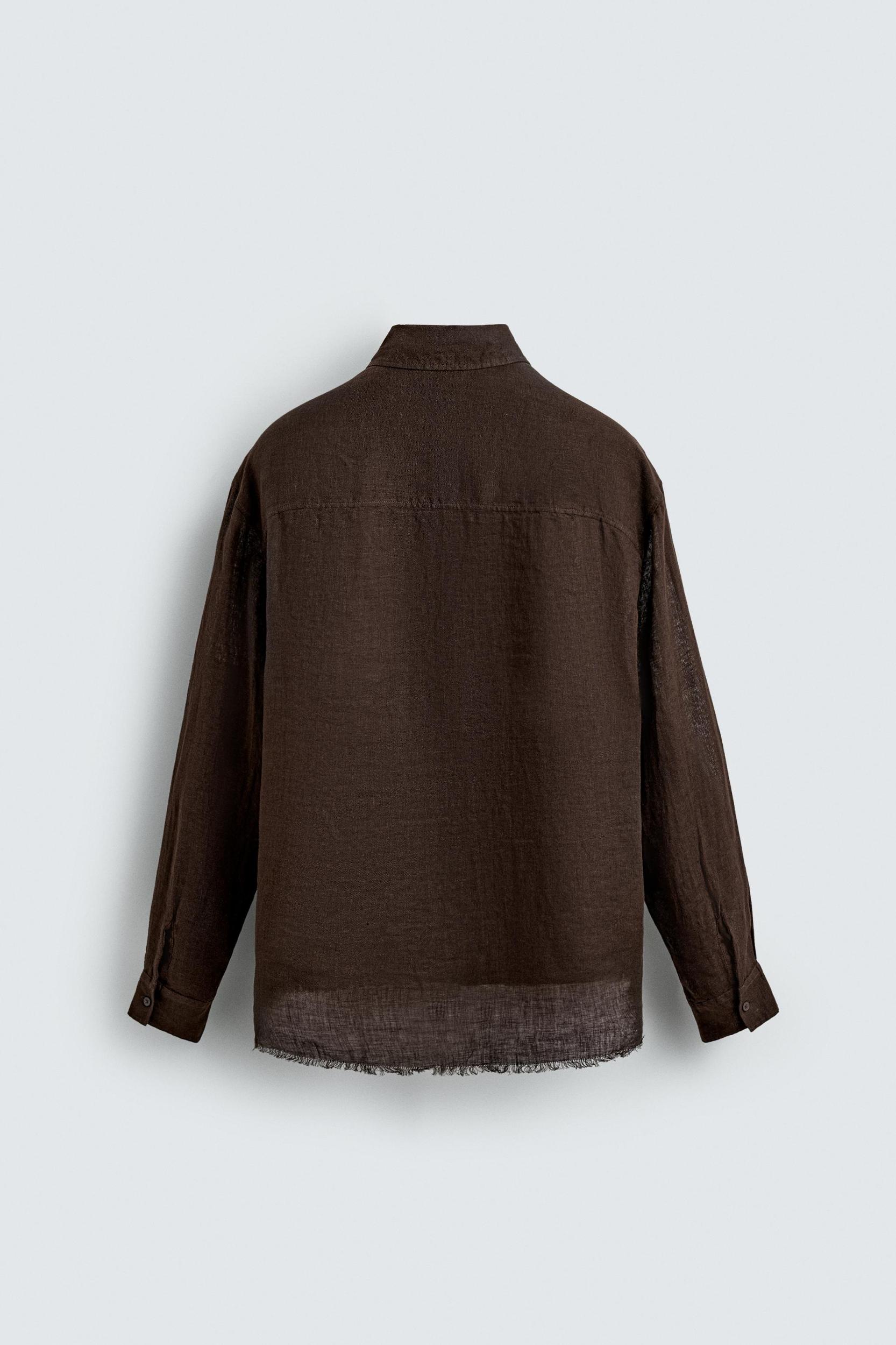100% LINEN SEMI-SHEER SHIRT Product Image