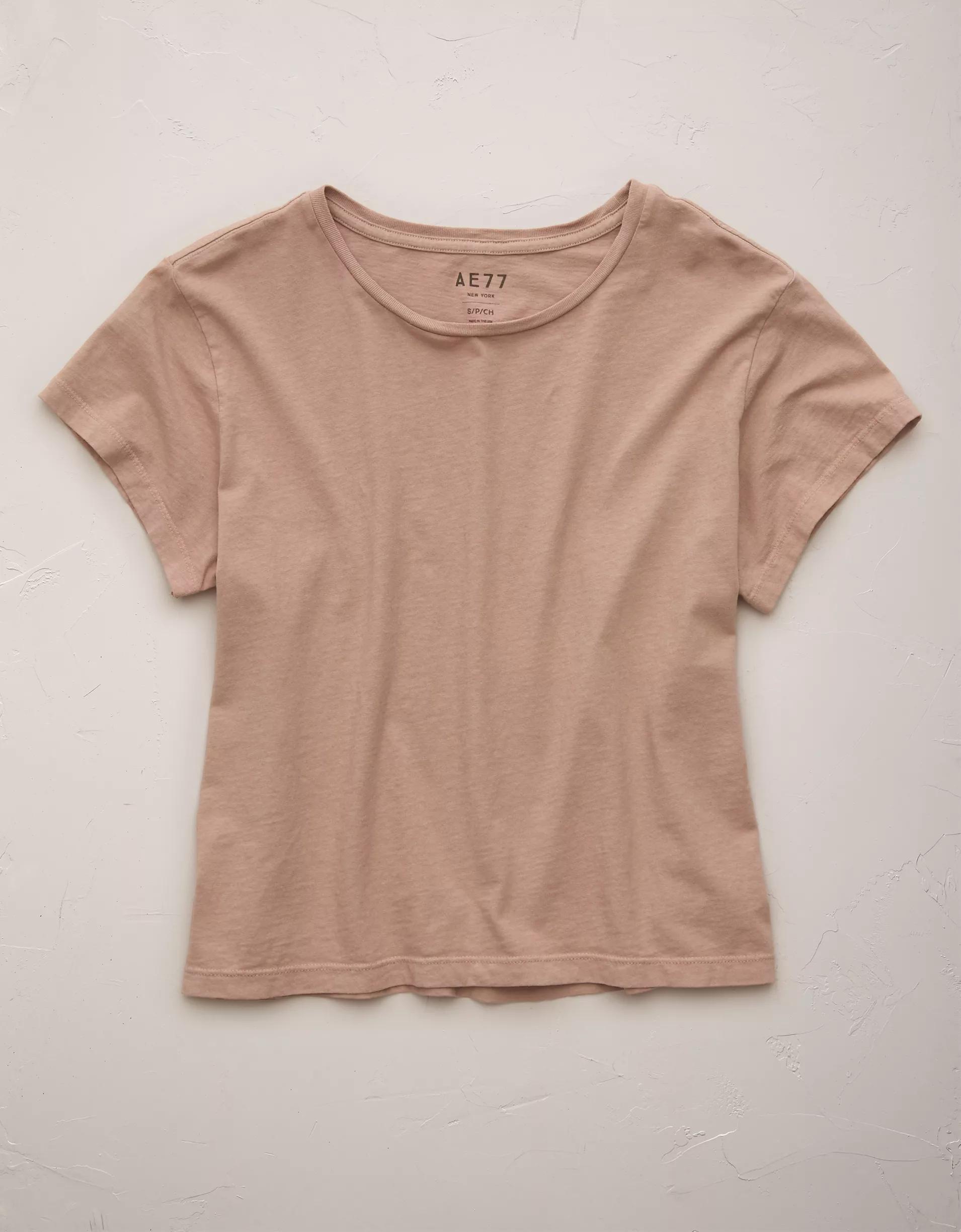 AE77 Premium Boxy Cropped Crewneck T-Shirt Product Image