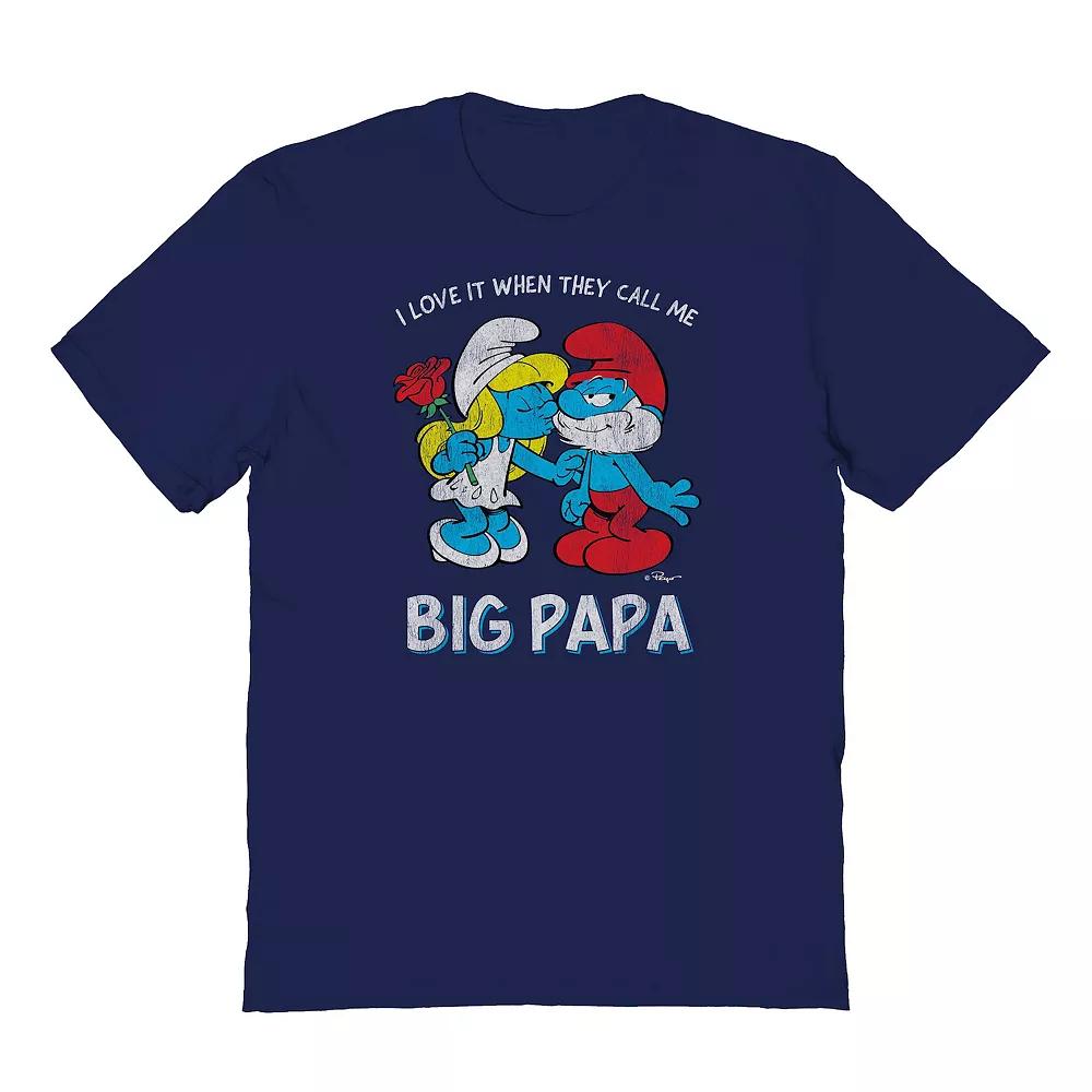 Men's Smurfs Big Papa Graphic Tee, Size: Large, Black Product Image