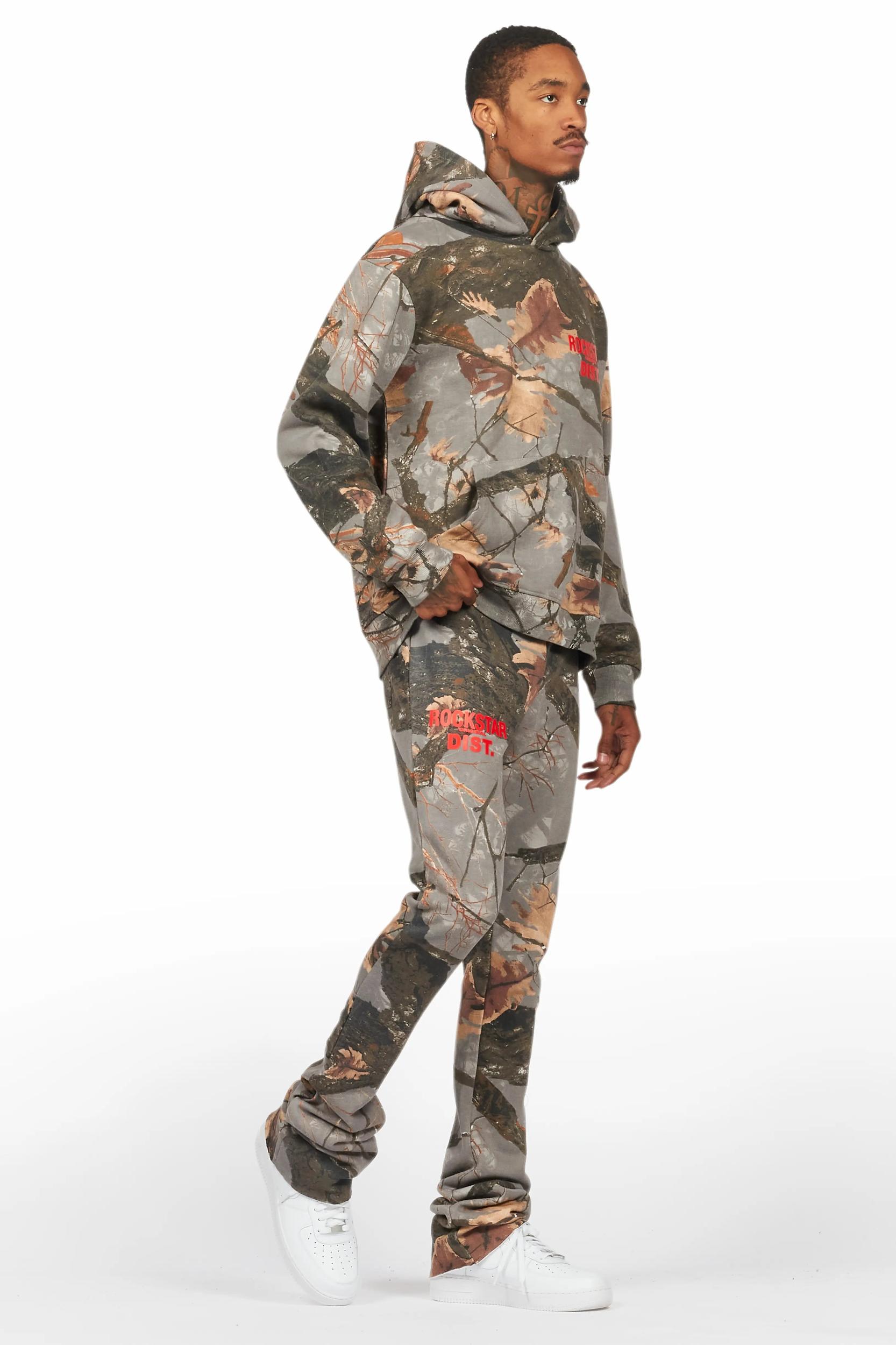 Tabby Beige Graphic Stacked Flare Track Set Male Product Image