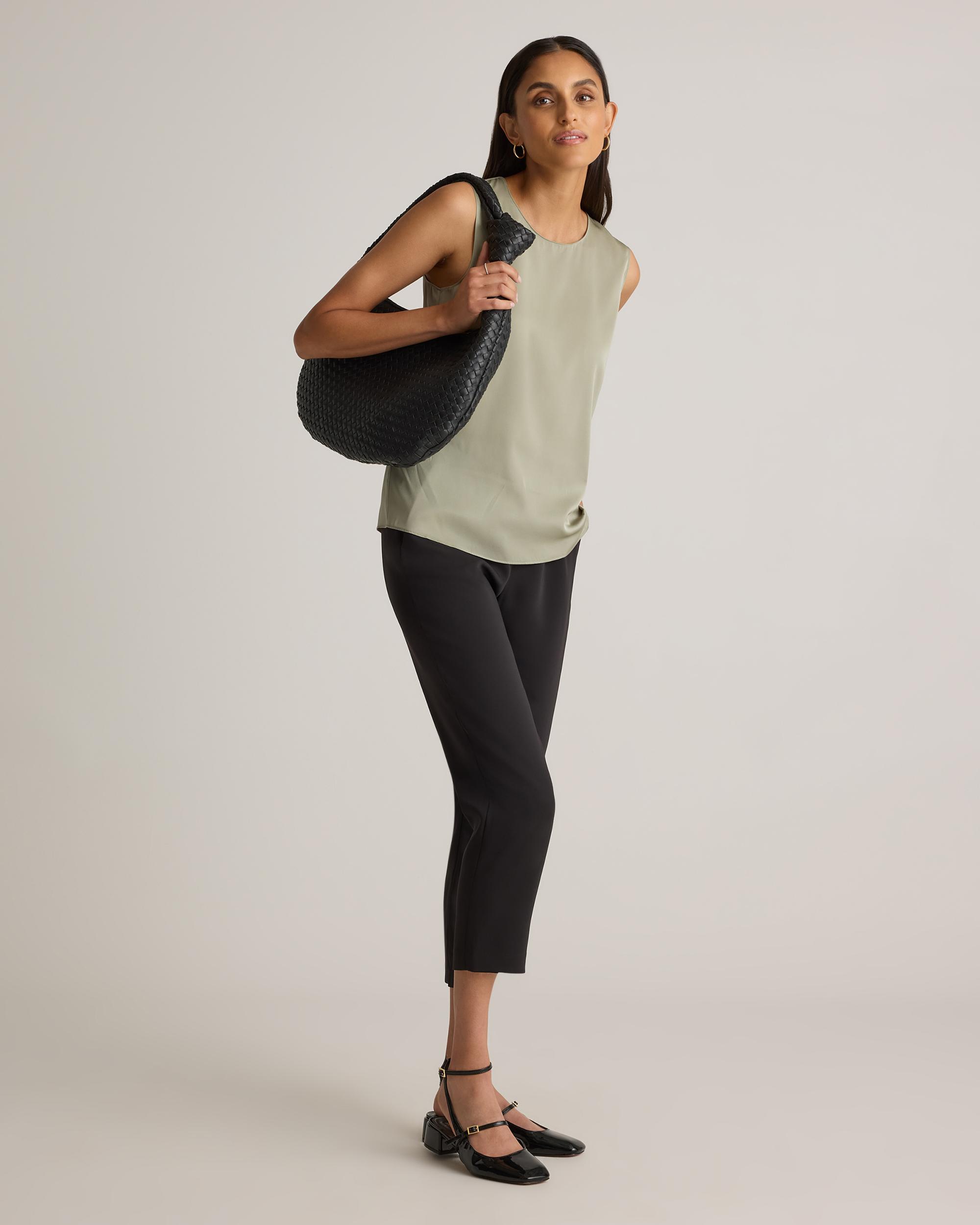 Quince | Women's Italian Leather Handwoven Slouchy Shoulder Bag Product Image