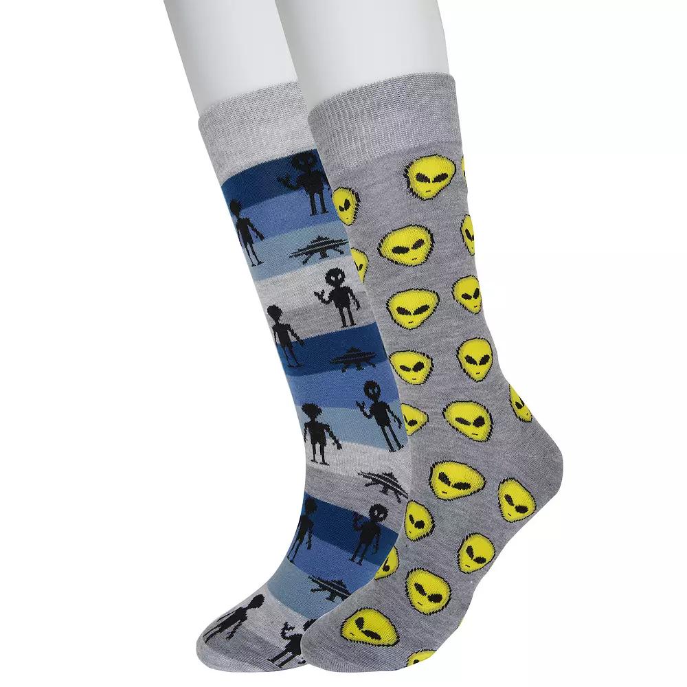 Men's Twisted Toes Novelty Socks, Alien Product Image