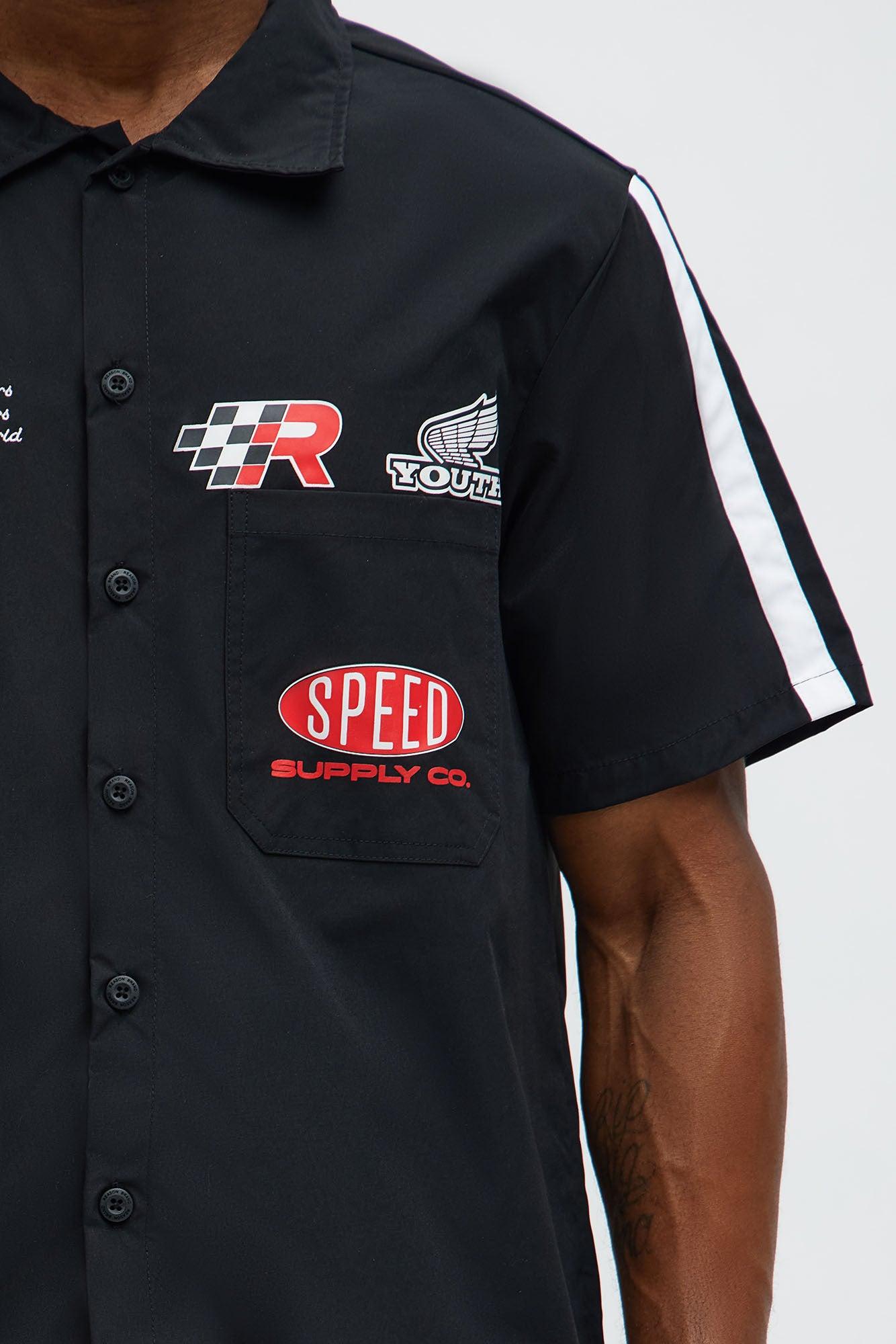 Speed Supply Button Up Shirt - Black Male Product Image