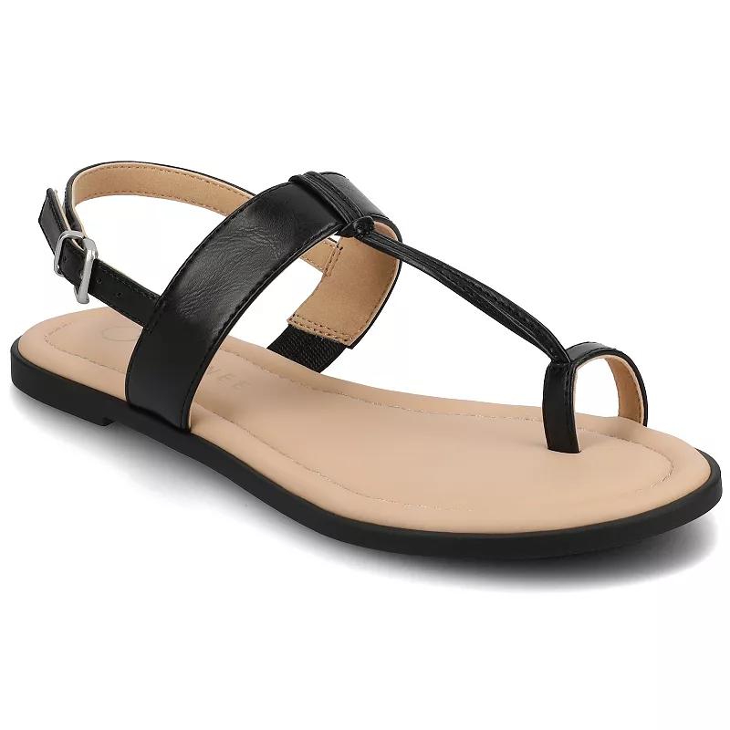 Journee Gerra T-Strap Toe Ring Women's Flat Sandals,  Product Image
