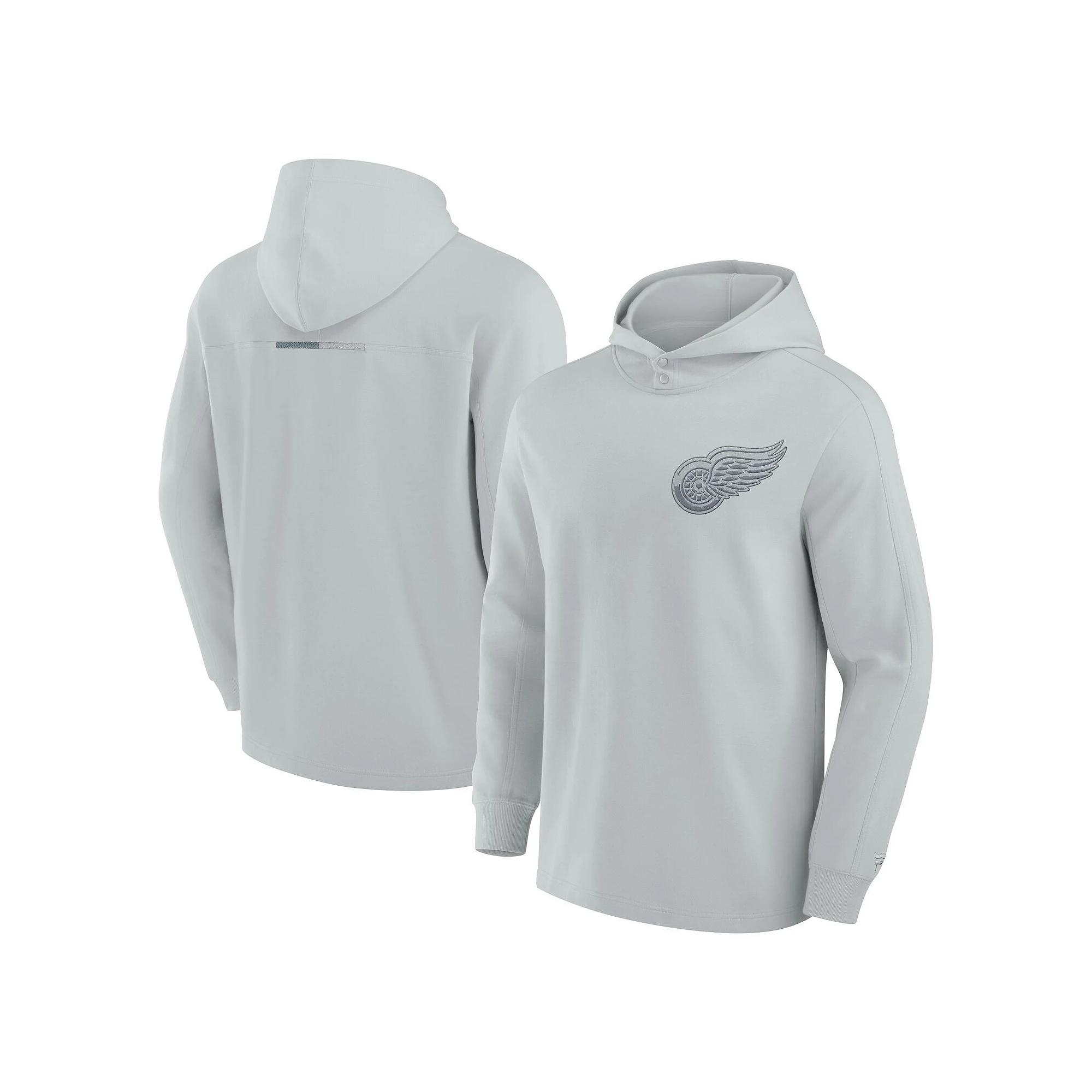 Men's Fanatics Signature Gray Detroit Red Wings Elements Lightweight Tri-Blend Fleece Hoodie, Adult Unisex,  Product Image