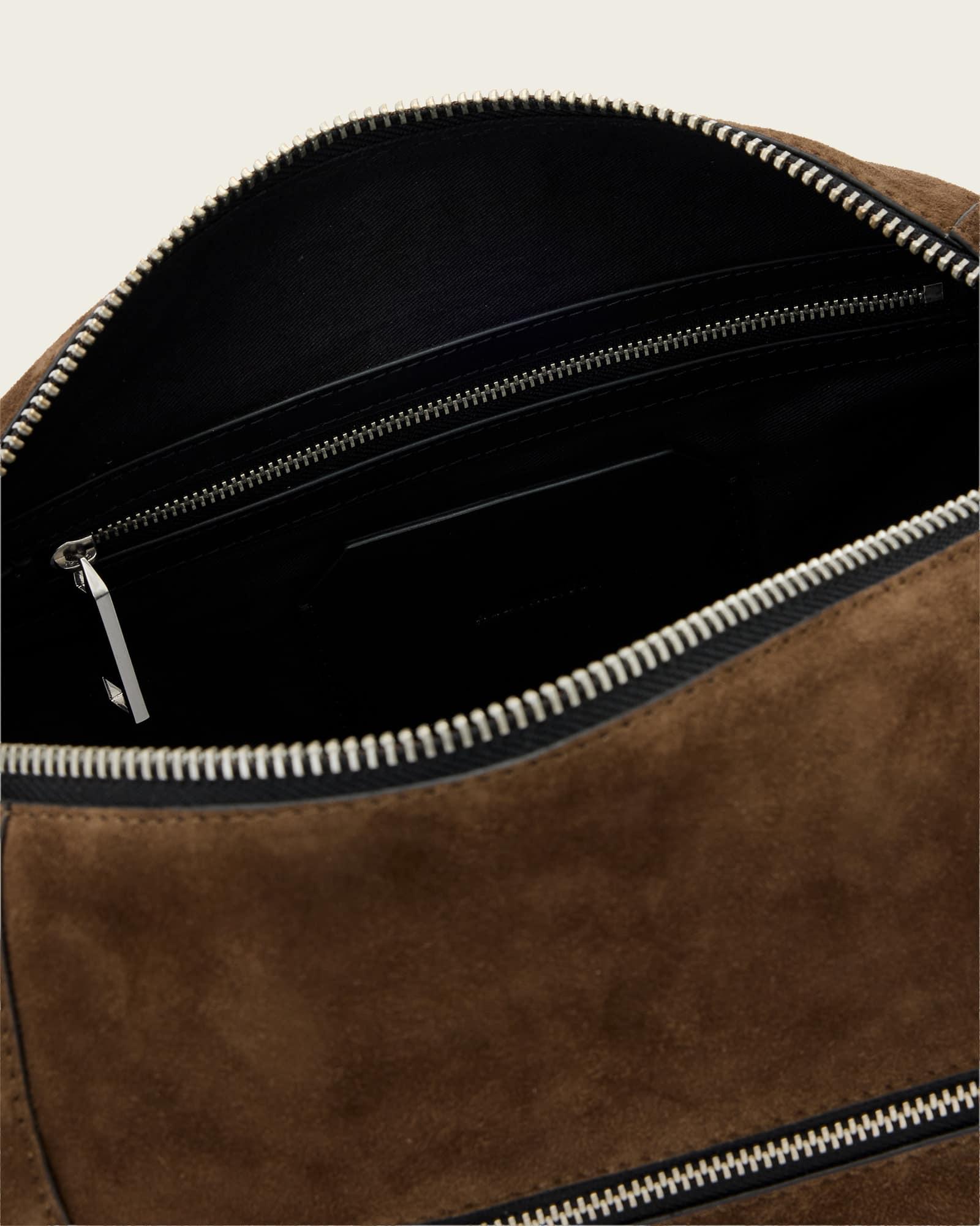 Vega Suede Shoulder Bag FANGO BROWN | ALLSAINTS US Product Image