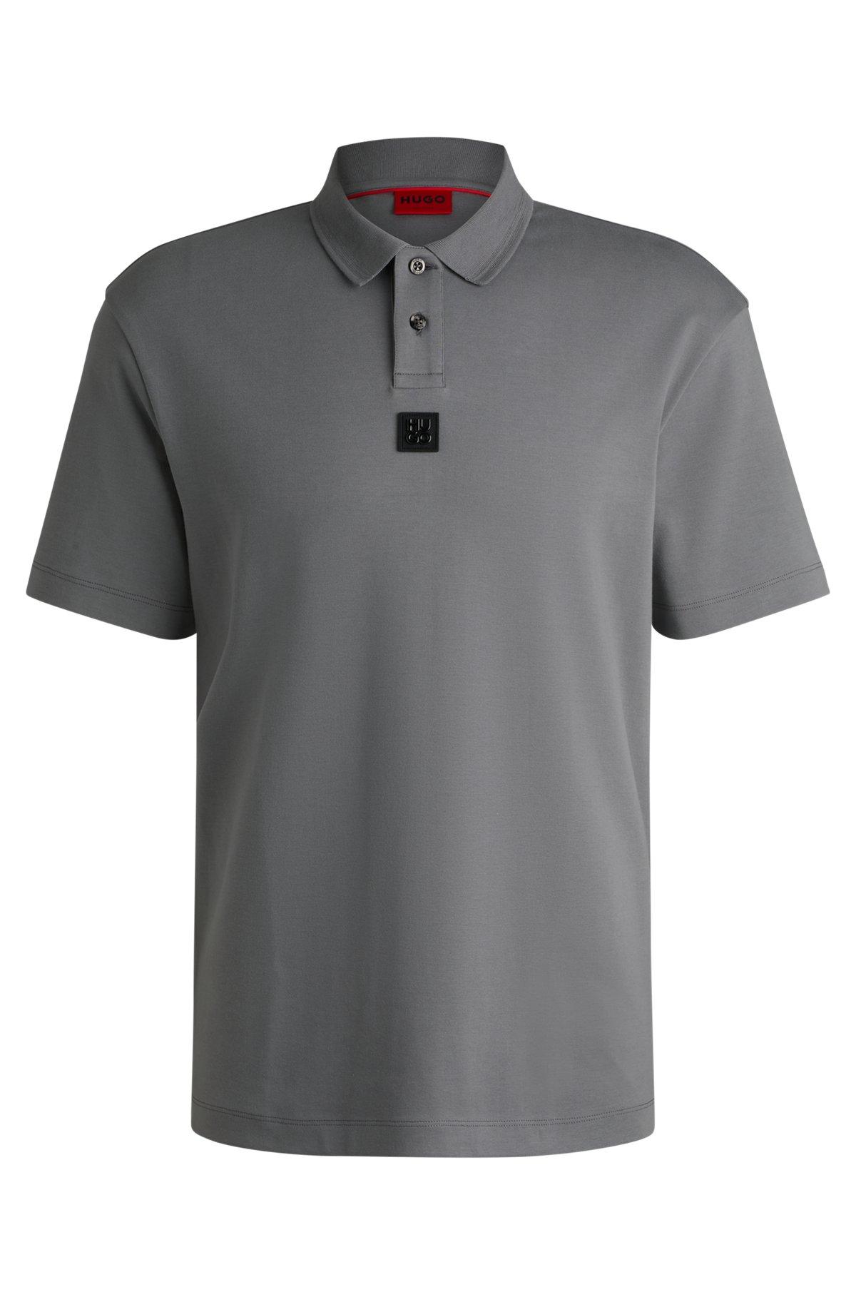 Interlock-cotton polo shirt with stacked logo Product Image