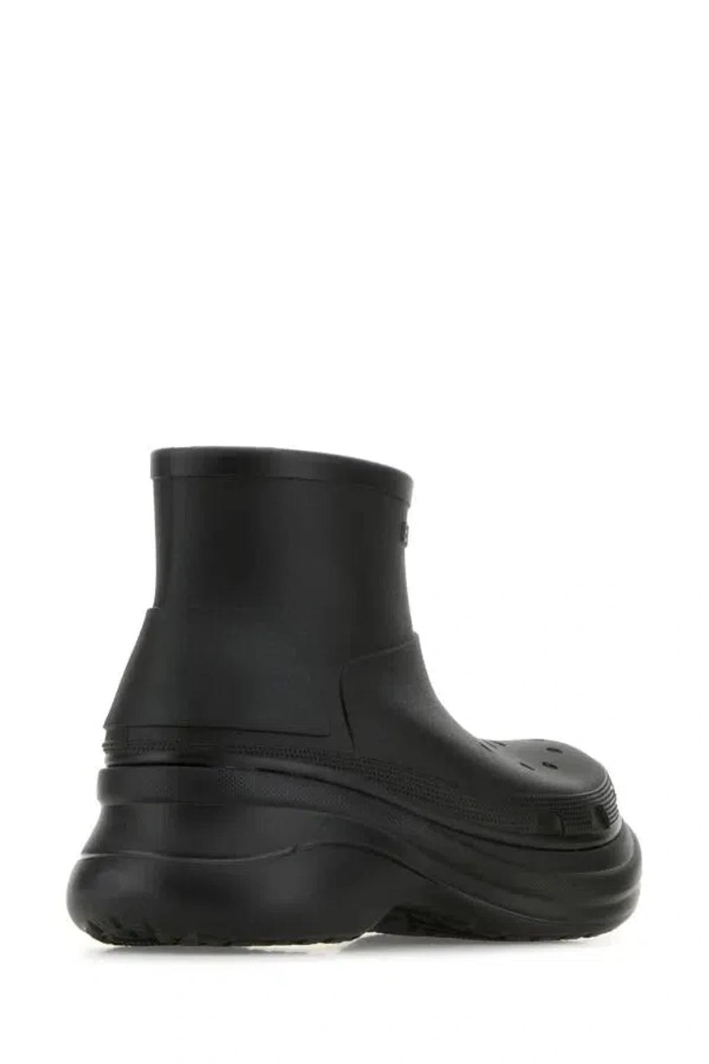 BALENCIAGA Black Crocs Edition Rubber Boots In 1000 Product Image