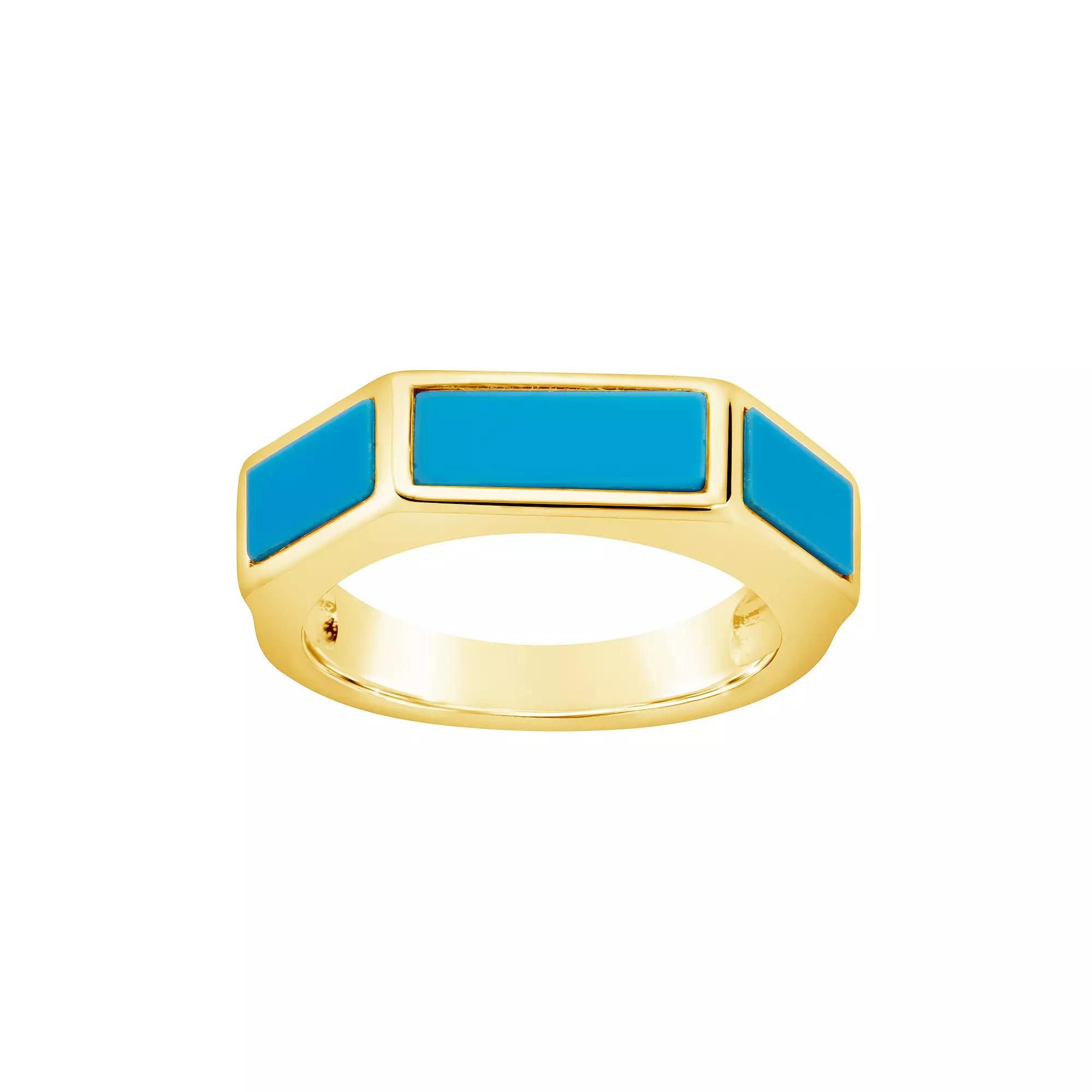 MC Collective Simulated Turquoise Accent Stacking Ring, Womens Silver Tone Product Image