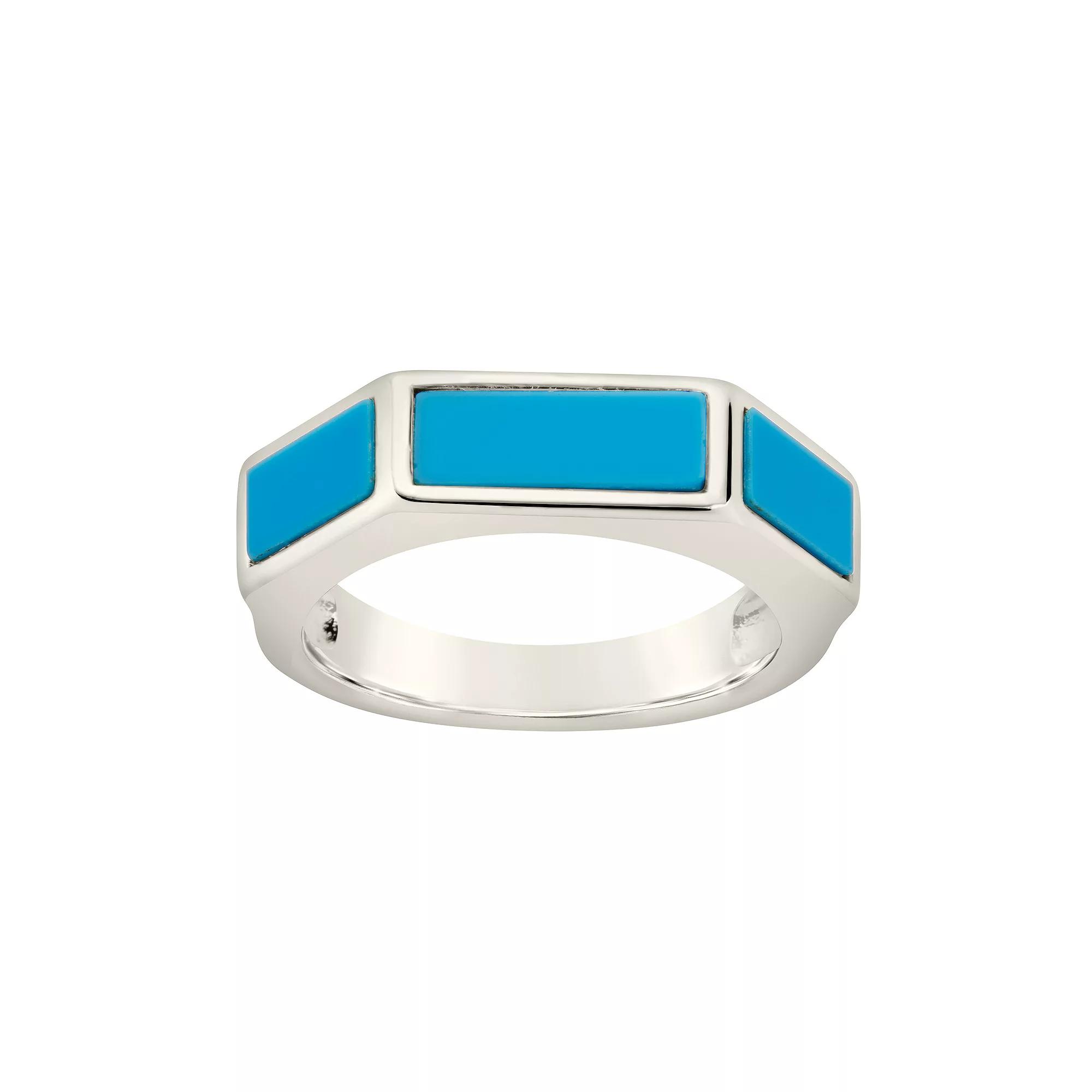 MC Collective Simulated Turquoise Accent Stacking Ring, Womens Silver Tone Product Image