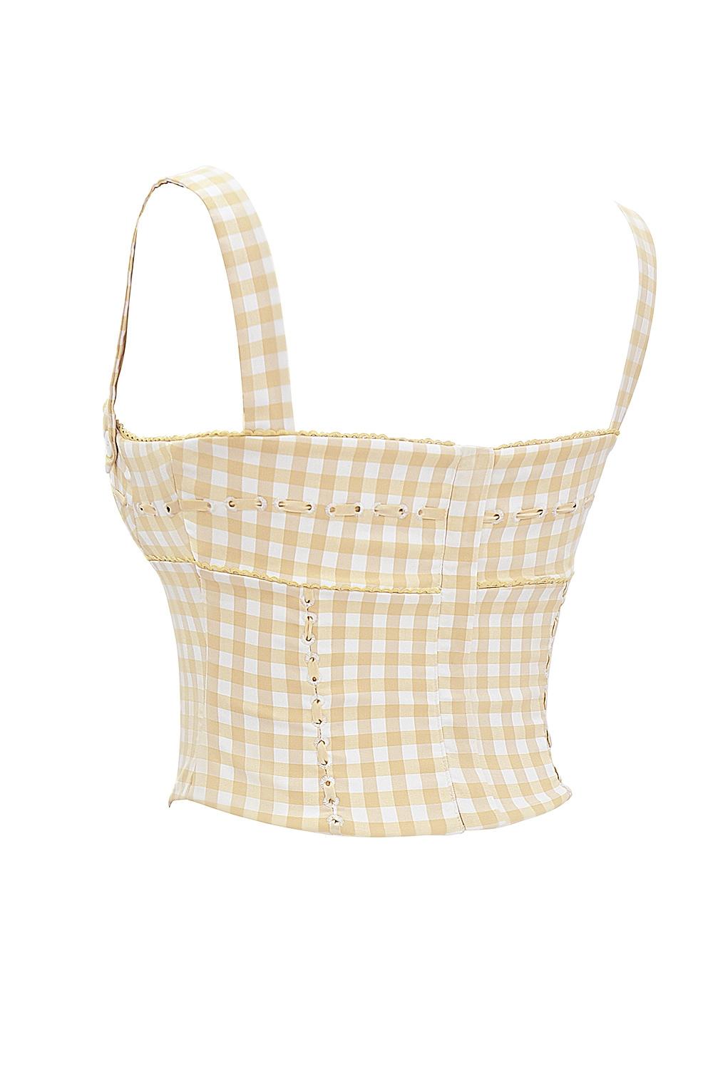 Lottie  gingerbread gingham corset - sale Product Image