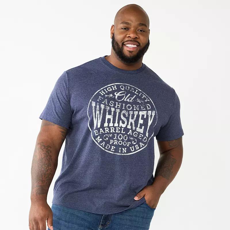 Big & Tall Old Fashioned Whiskey Graphic Tee, Mens Navy Grey Product Image