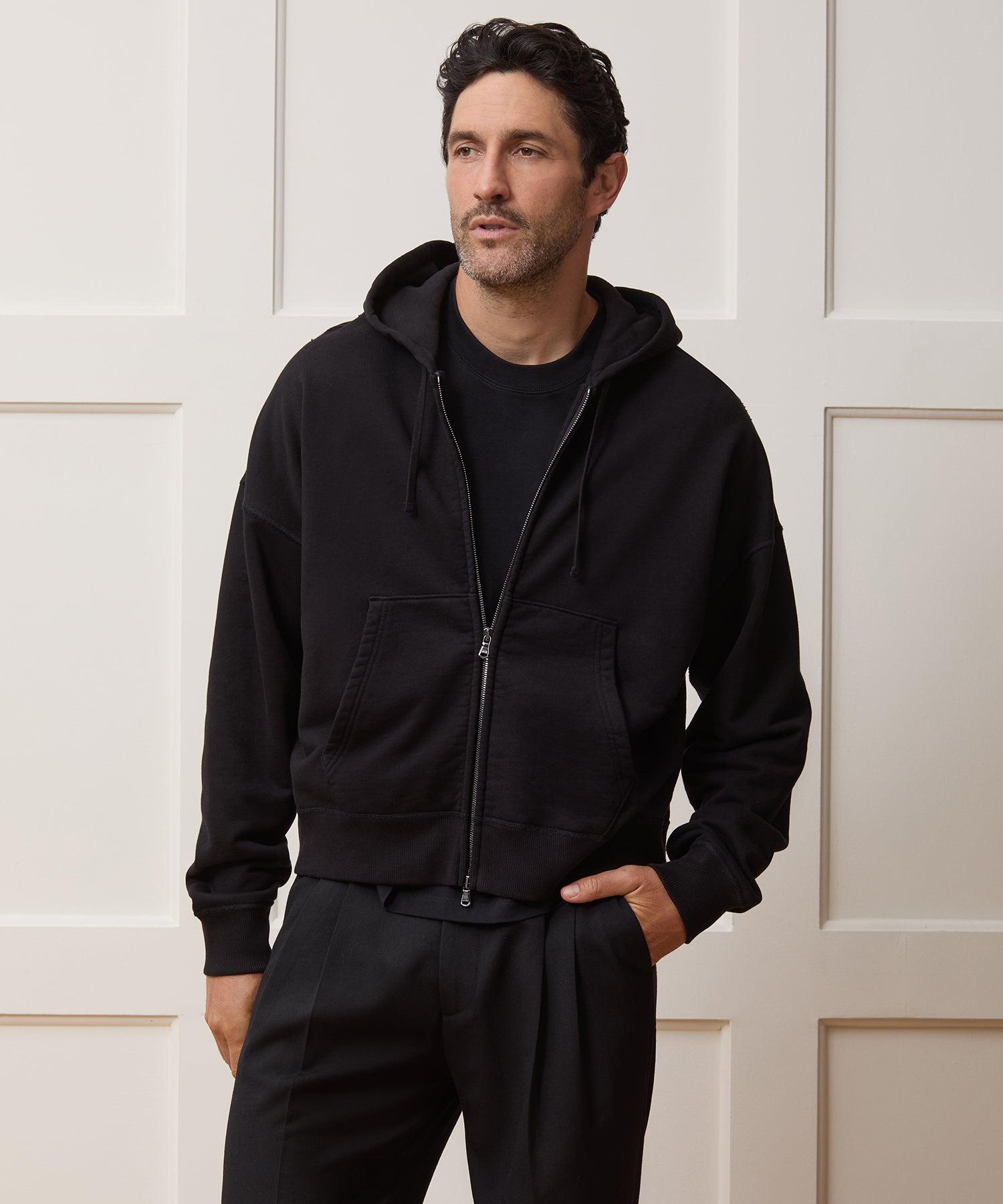 Relaxed Portuguese Terry Full-Zip Hoodie Product Image
