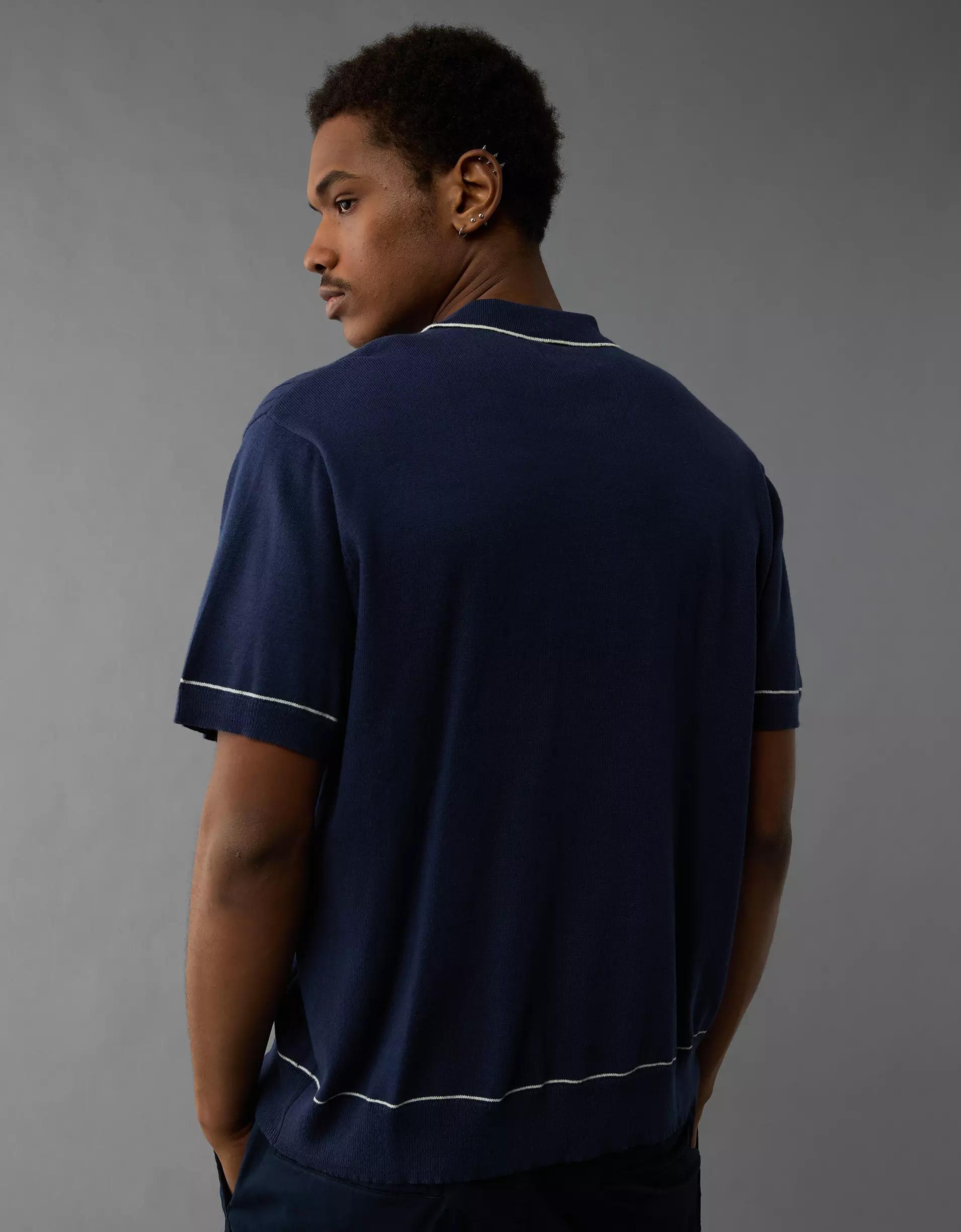 AE Weekend Tipped Sweater Polo Shirt Product Image