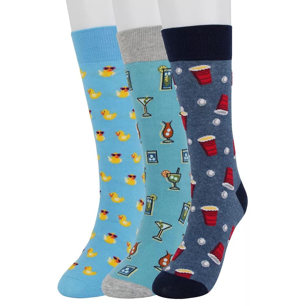 Men's Sonoma Goods For Life® 3-pack Mixed Novelty Socks, Happy Hour Product Image
