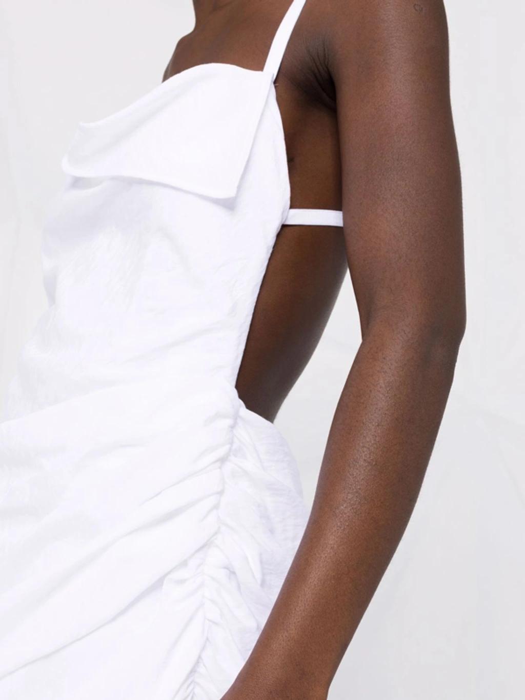 JACQUEMUS La Robe Saudade Long Viscose Blend Dress In White Product Image