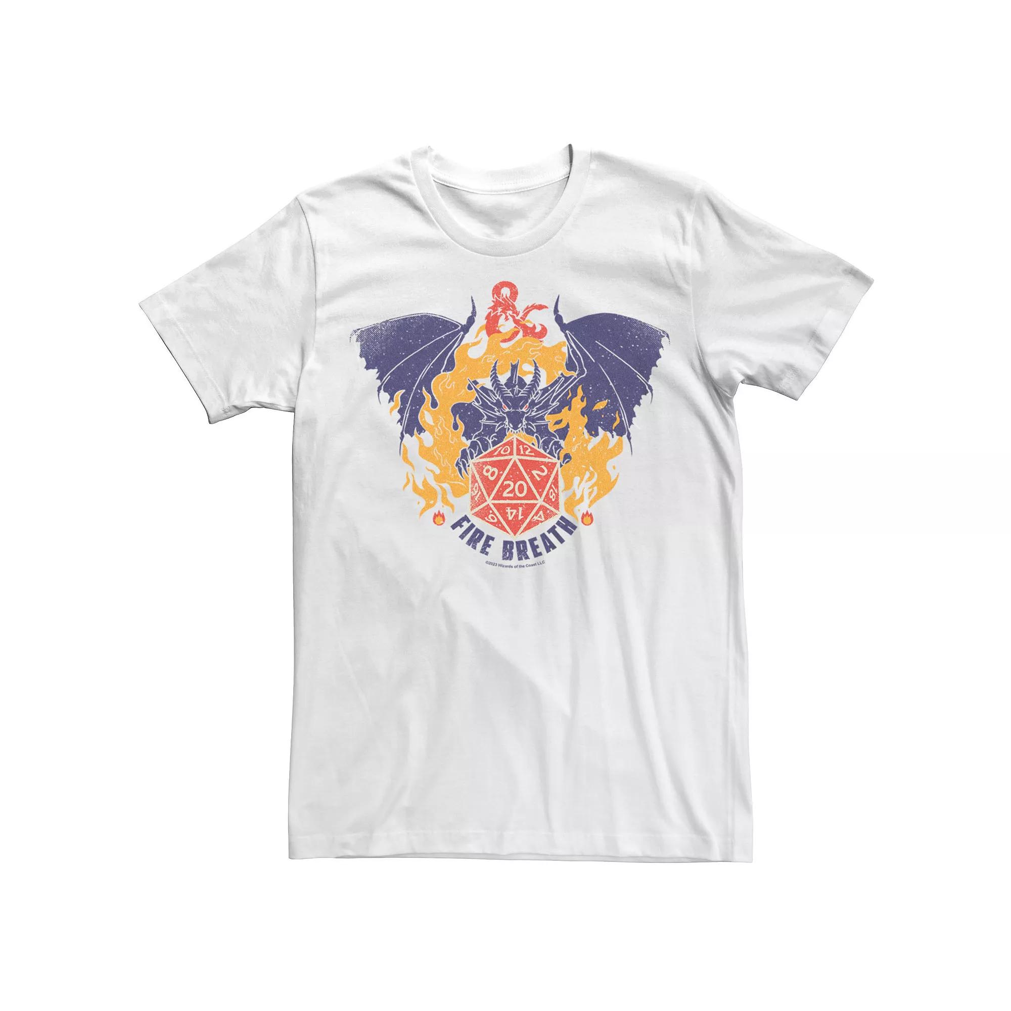 Men's Dungeons & Dragons Fire Breath Dice Distressed Graphic Tee,  Product Image