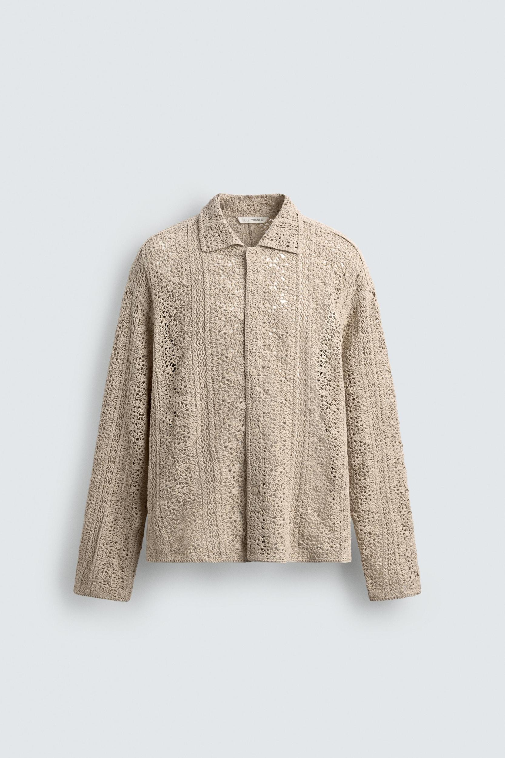 CROCHET TEXTURED OVERSHIRT Product Image